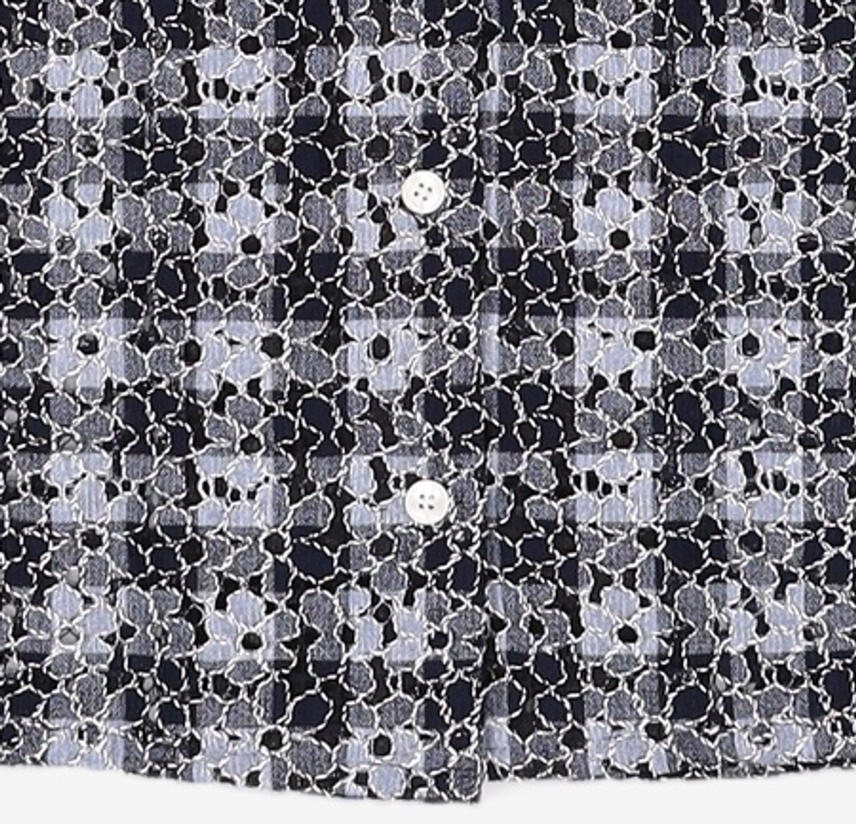 엽페(YUPPE) CHECK LACE SHIRT_BLUE FREE
