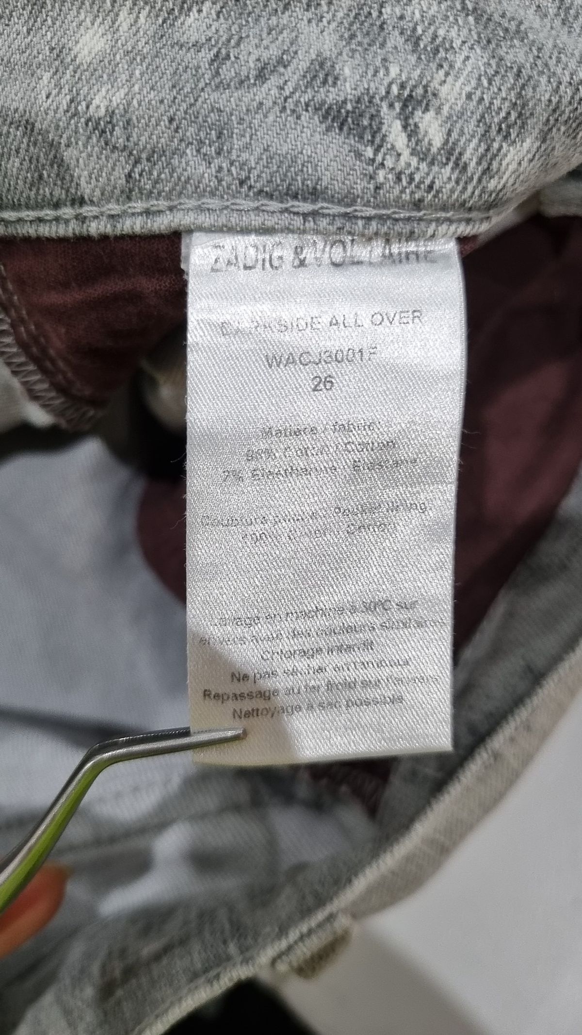 쟈딕 앤 볼테르(ZADIG & VOLTAIRE) 청/데님 팬츠 26