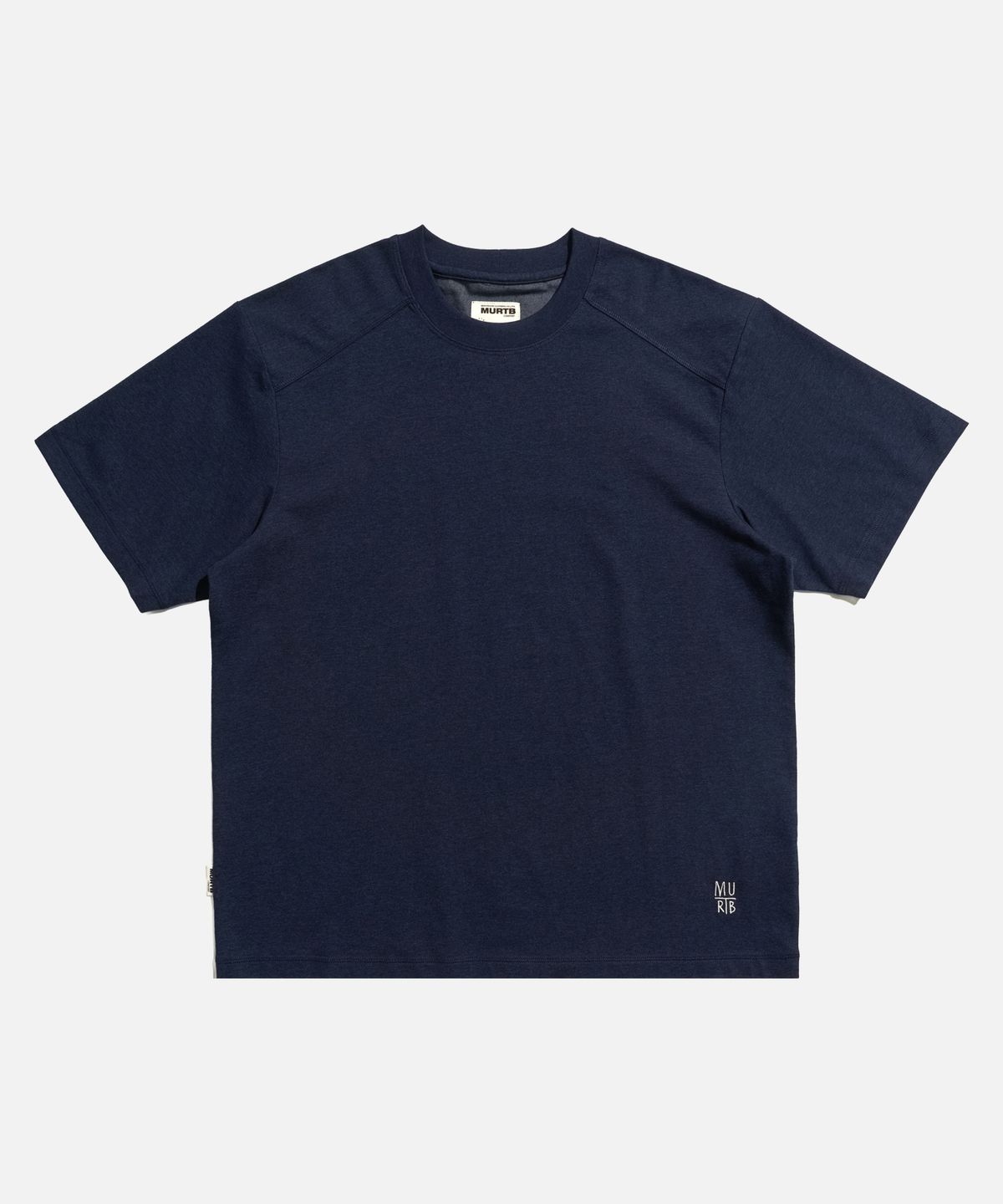 미드업데이트(MIDUPDATE) Panelled Raglan Short-Sleeve Tee navy