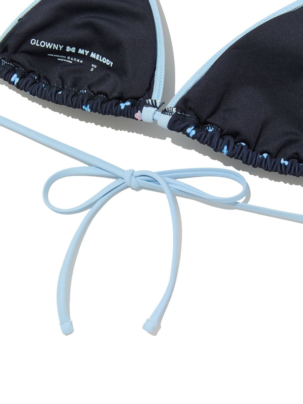 글로니(GLOWNY) GLOWNY X MY MELODY MINI BOW BIKINI SET (NAVY)
