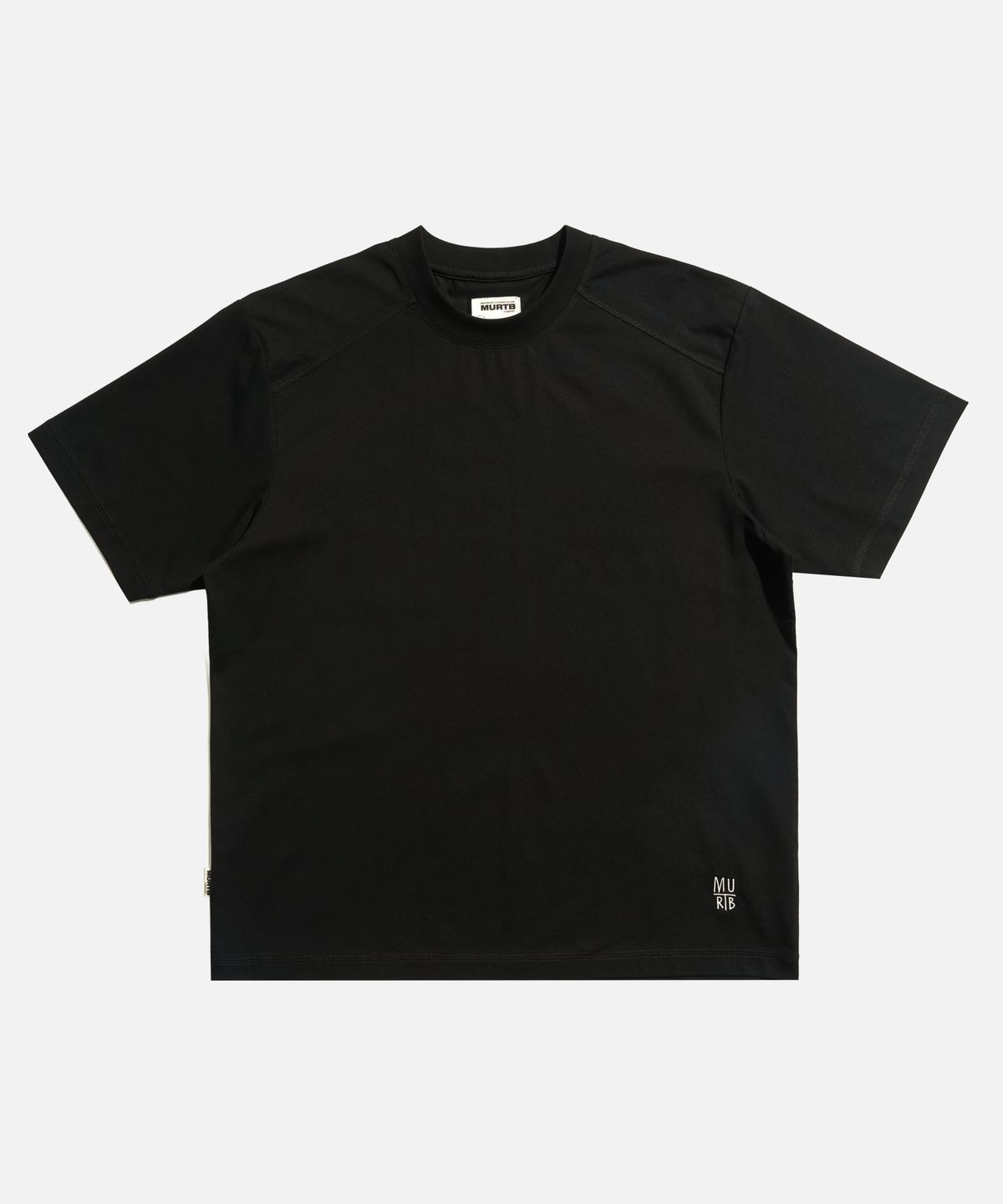 미드업데이트(MIDUPDATE) Panelled Raglan Short-Sleeve Tee black