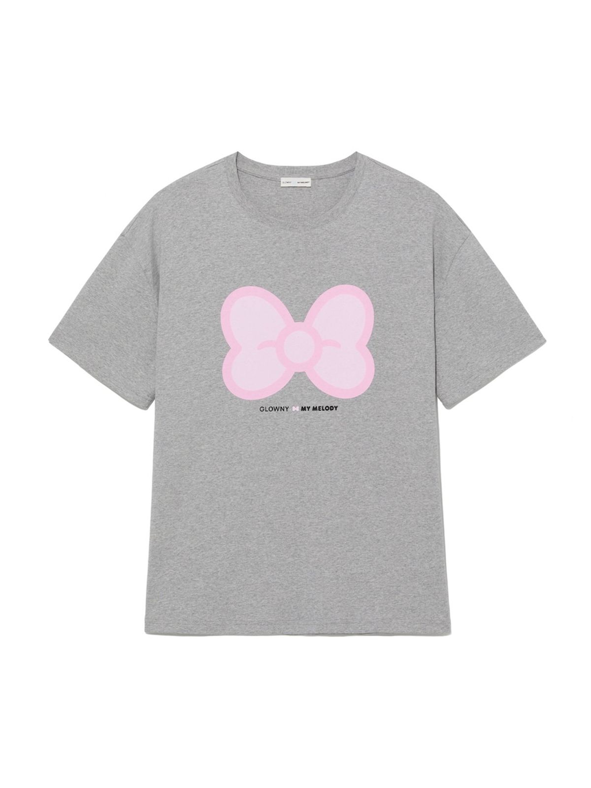 글로니(GLOWNY) GLOWNY X MY MELODY BIG BOW BOXY TEE (MELANGE GRAY)