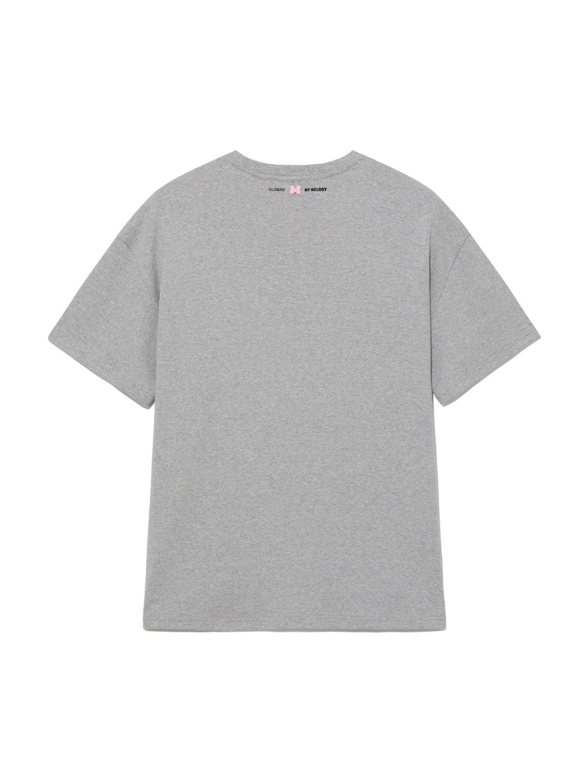글로니(GLOWNY) GLOWNY X MY MELODY BIG BOW BOXY TEE (MELANGE GRAY)