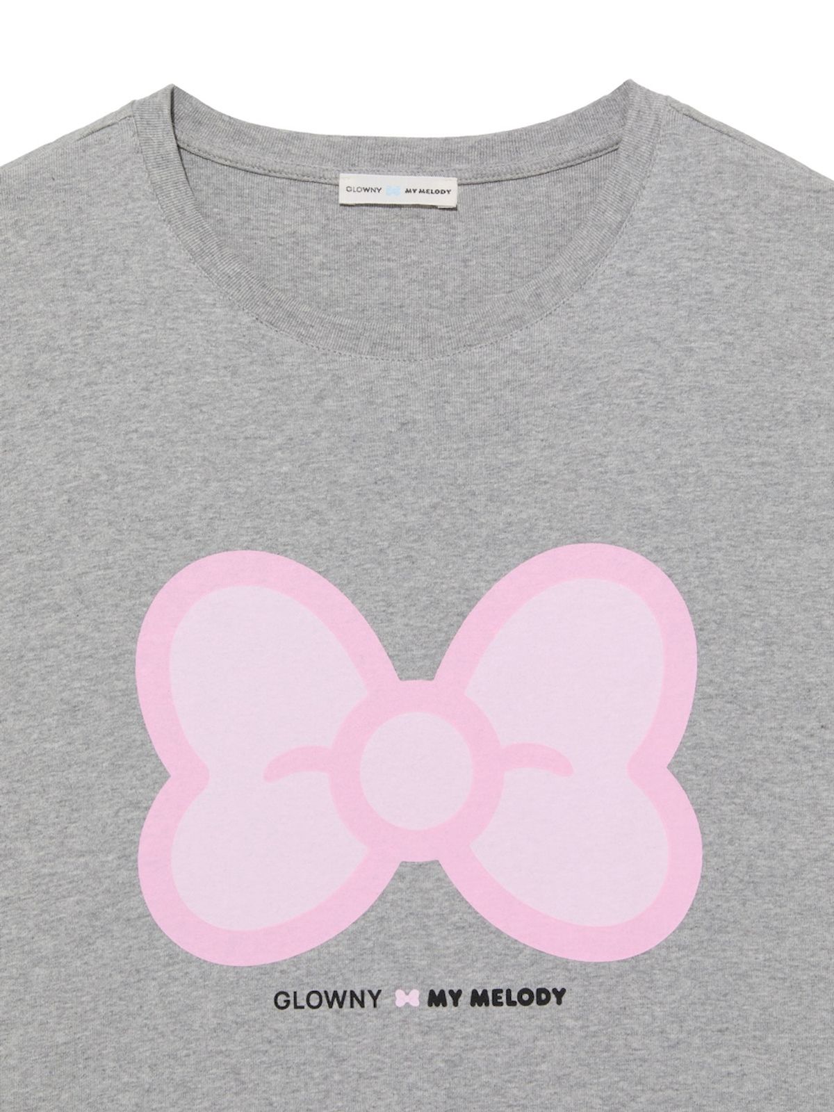 글로니(GLOWNY) GLOWNY X MY MELODY BIG BOW BOXY TEE (MELANGE GRAY)