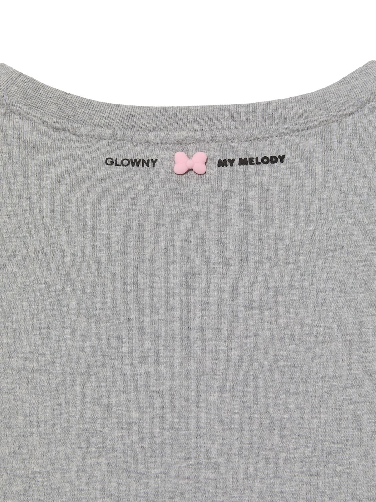 글로니(GLOWNY) GLOWNY X MY MELODY BIG BOW BOXY TEE (MELANGE GRAY)
