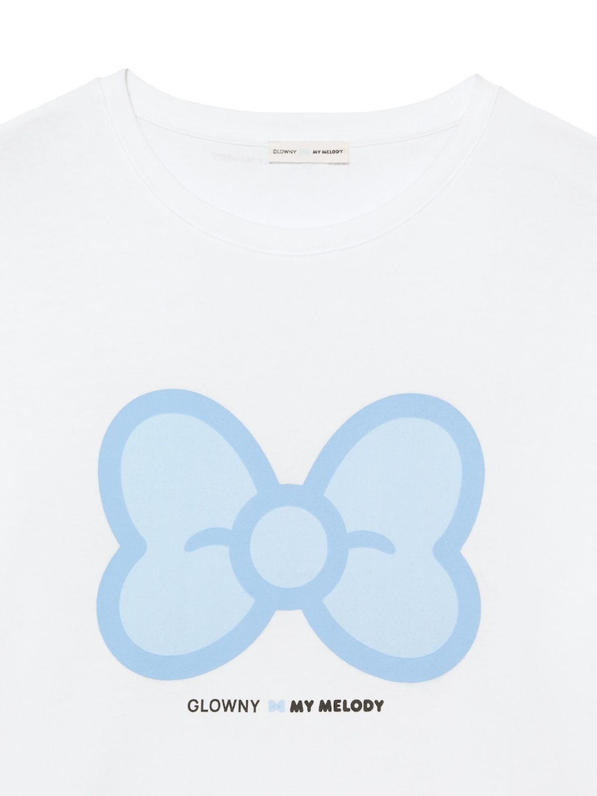 글로니(GLOWNY) GLOWNY X MY MELODY BIG BOW BOXY TEE (WHITE)