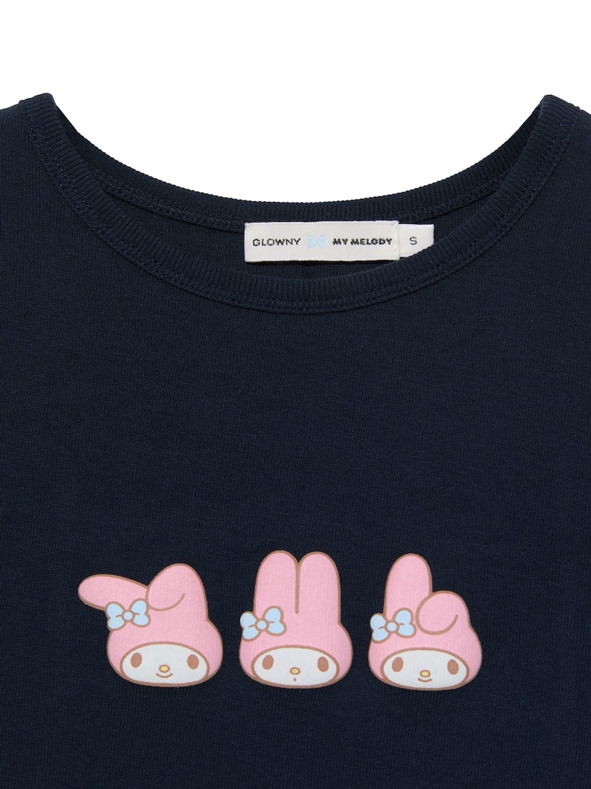 글로니(GLOWNY) GLOWNY X MY MELODY BABY TEE (NAVY)