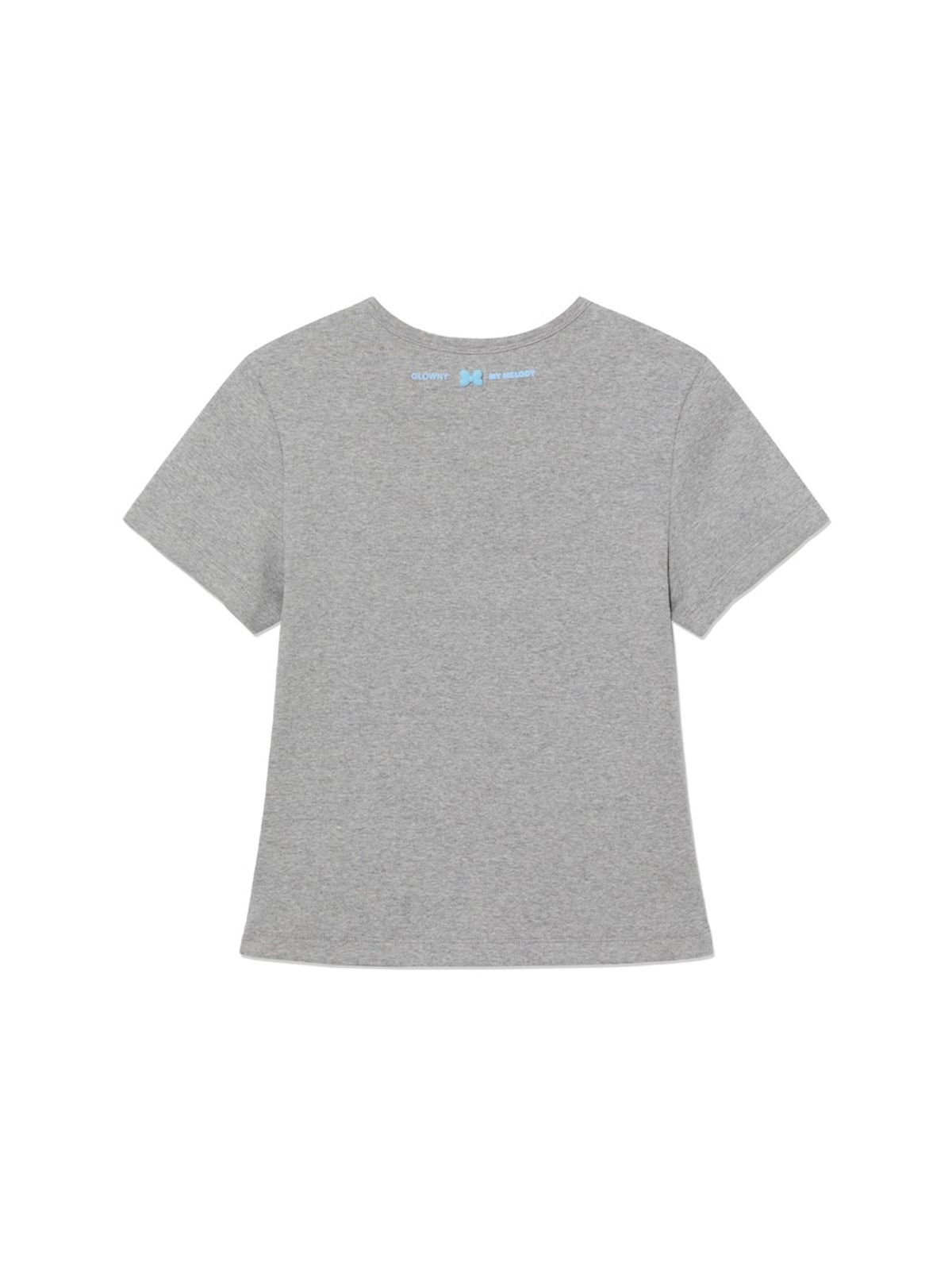 글로니(GLOWNY) GLOWNY X MY MELODY BABY TEE (MELANGE GRAY)