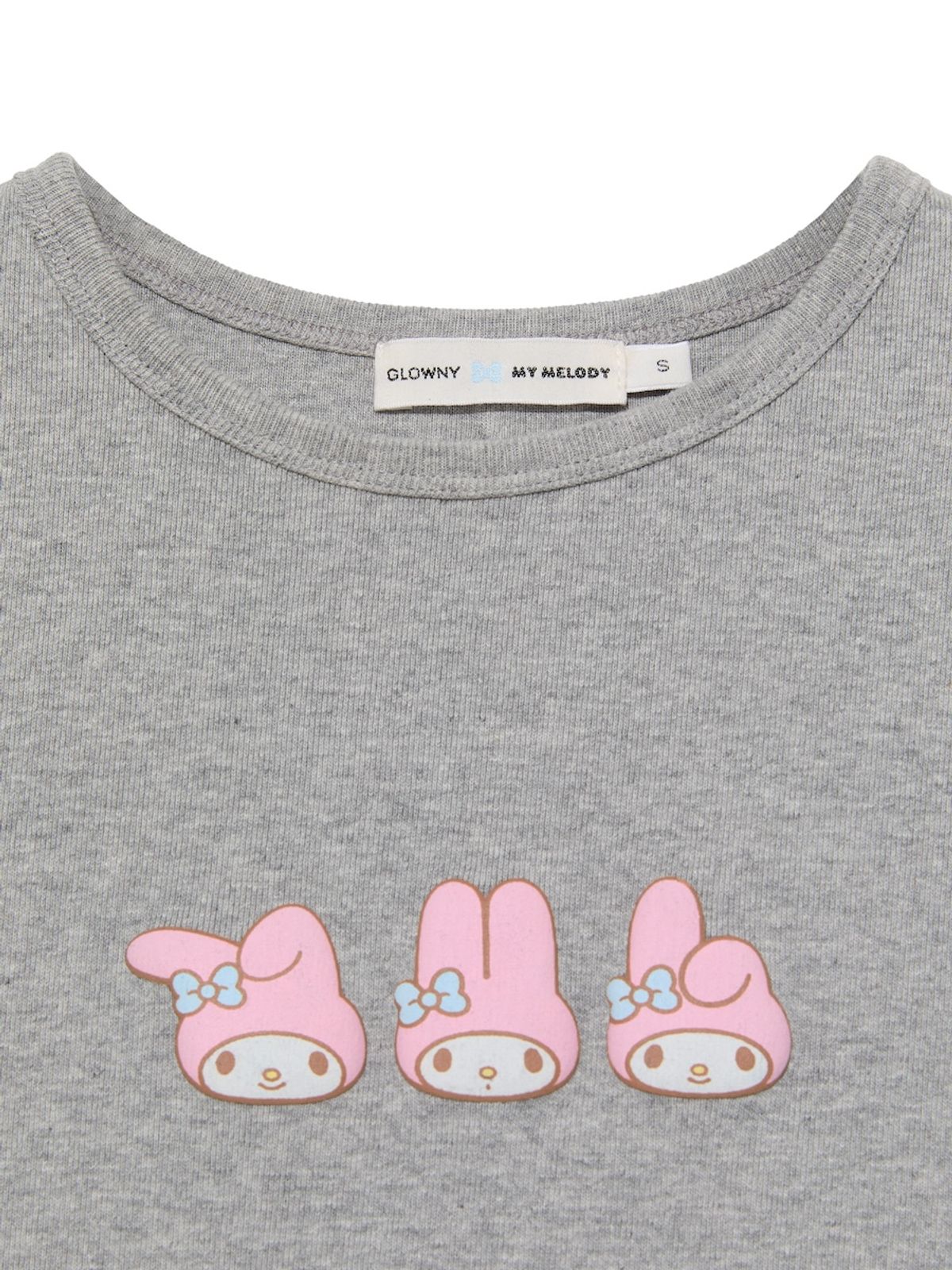 글로니(GLOWNY) GLOWNY X MY MELODY BABY TEE (MELANGE GRAY)