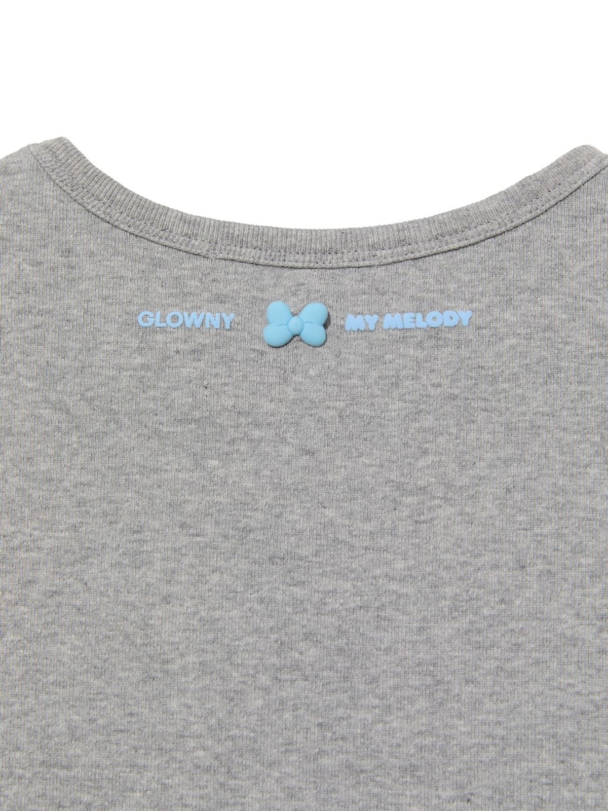 글로니(GLOWNY) GLOWNY X MY MELODY BABY TEE (MELANGE GRAY)