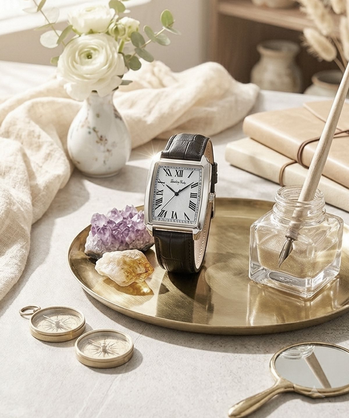 발렌티노 루디(VALENTINO RUDY) VR6590A-WTBK 클래식 남녀공용 사각시계
