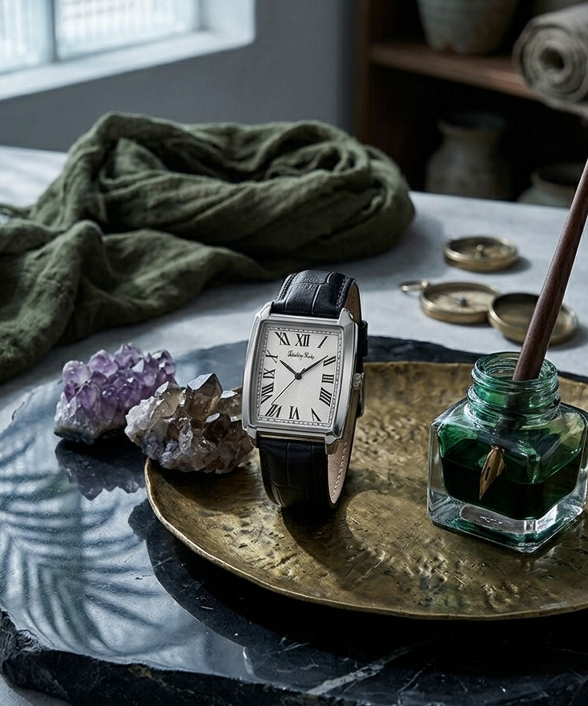 발렌티노 루디(VALENTINO RUDY) VR6590A-WTBK 클래식 남녀공용 사각시계