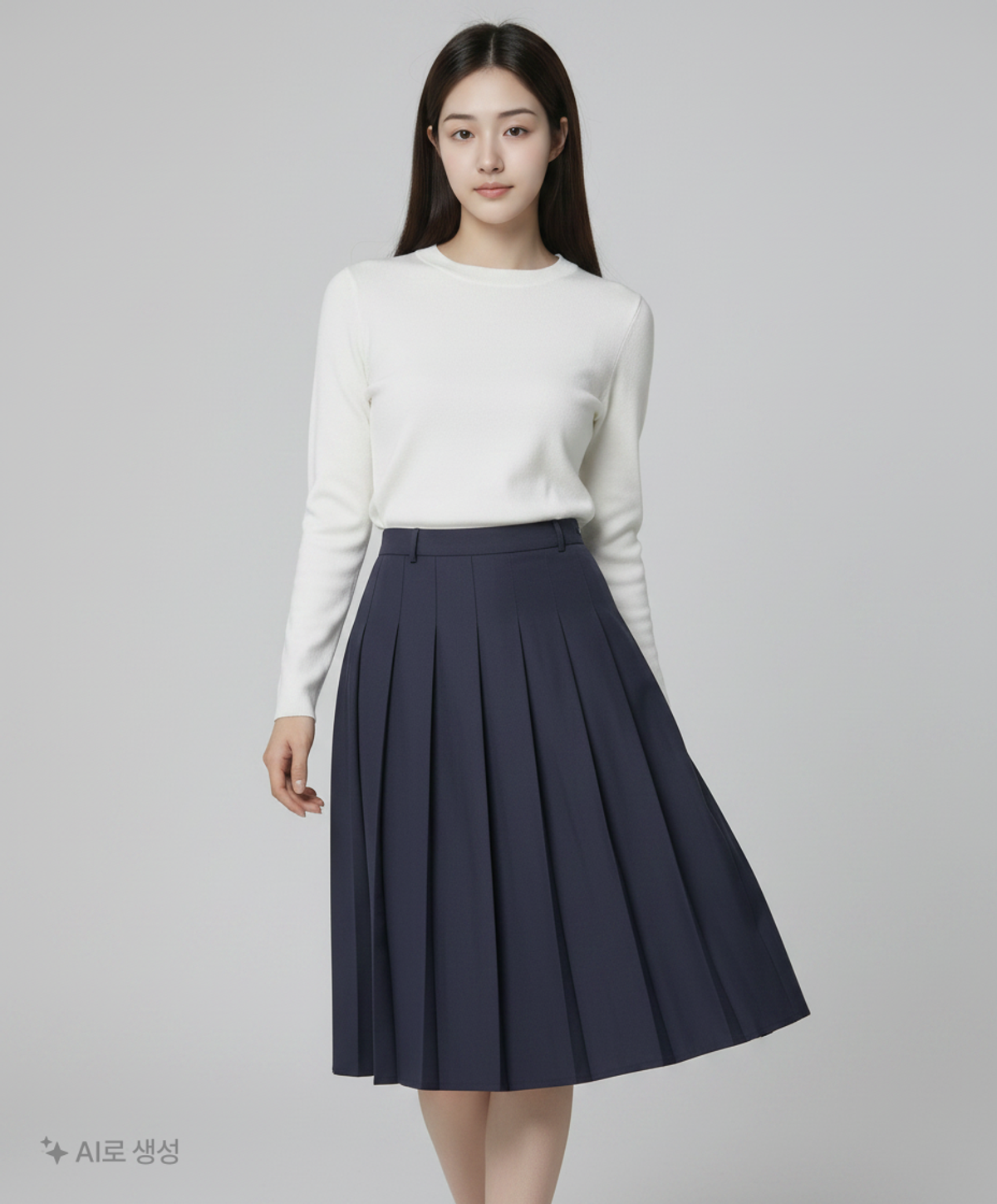 라츠유(LOTSYOU) First-date Pleats Skirt Navy o/s