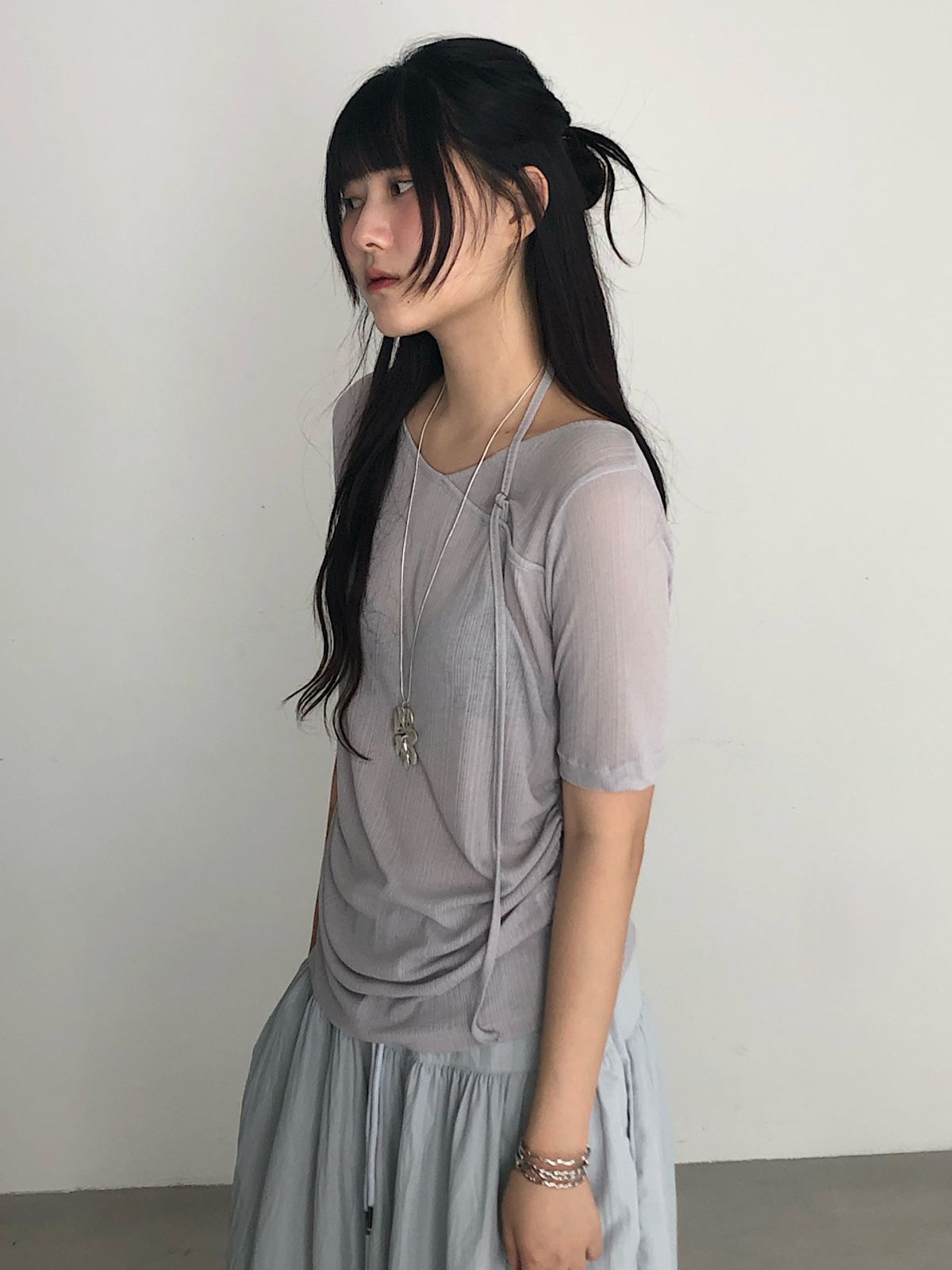 아포엠(APOEM) Strap Shirring Tee (3C)