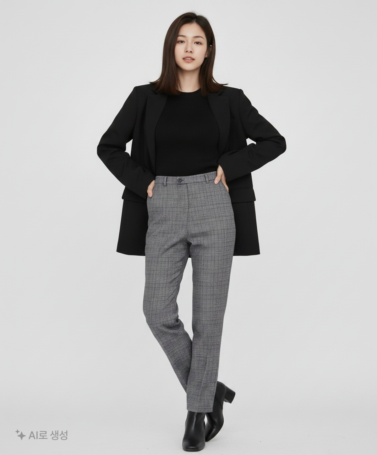 앤드지(AND Z) 그레이 글랜체크 이모션 임팩트 수트 팬츠_BLA4SP1183GR 78