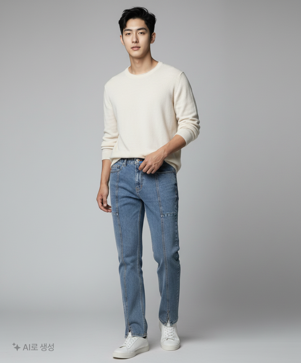 86로드(86ROAD) Front Slit Jean(SKY BLUE) / 슬림스트레이트핏 32