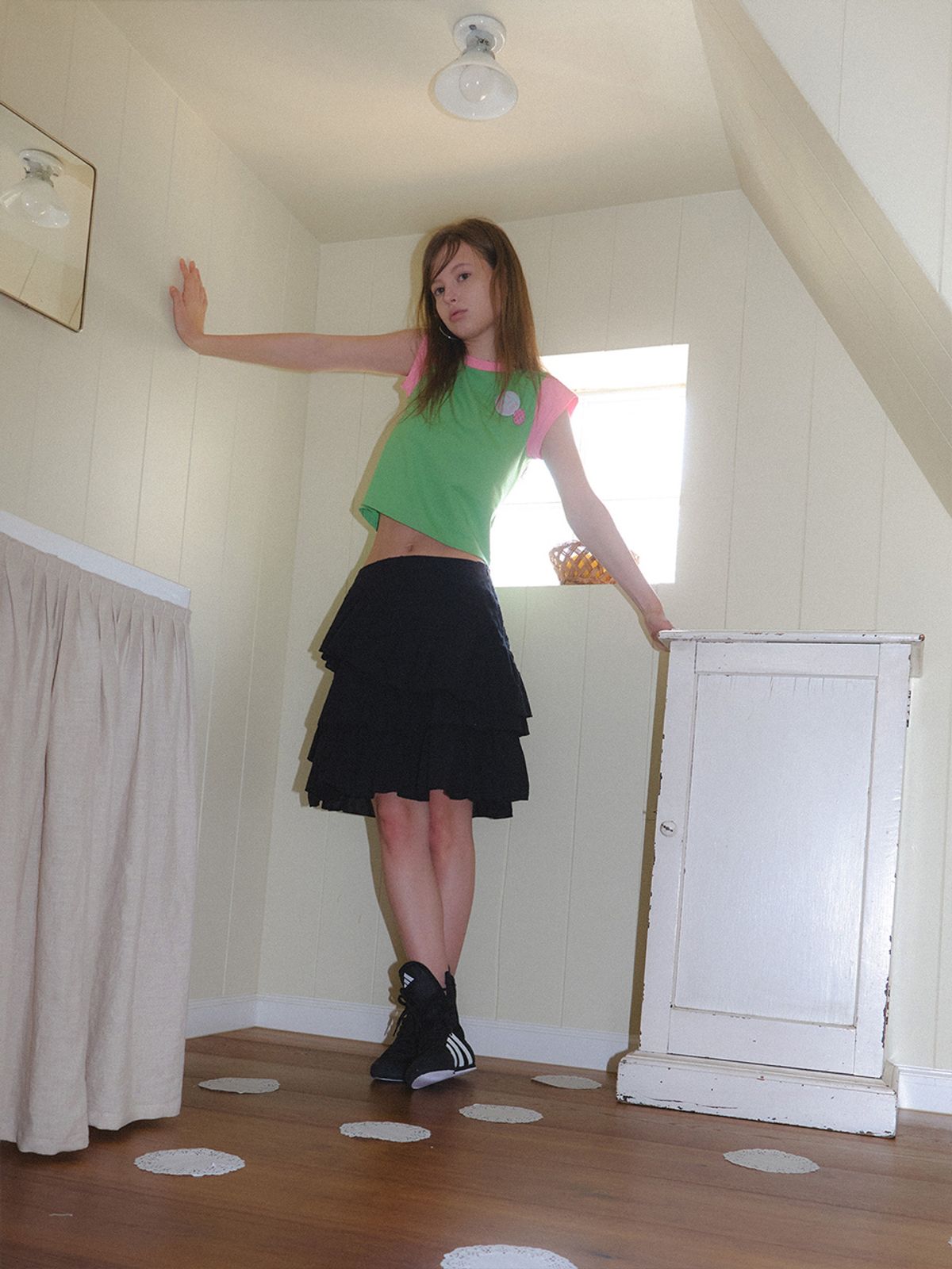 그리트(GREET) 소반 도트 캉캉 미디 스커트_Soban Skirt_Black