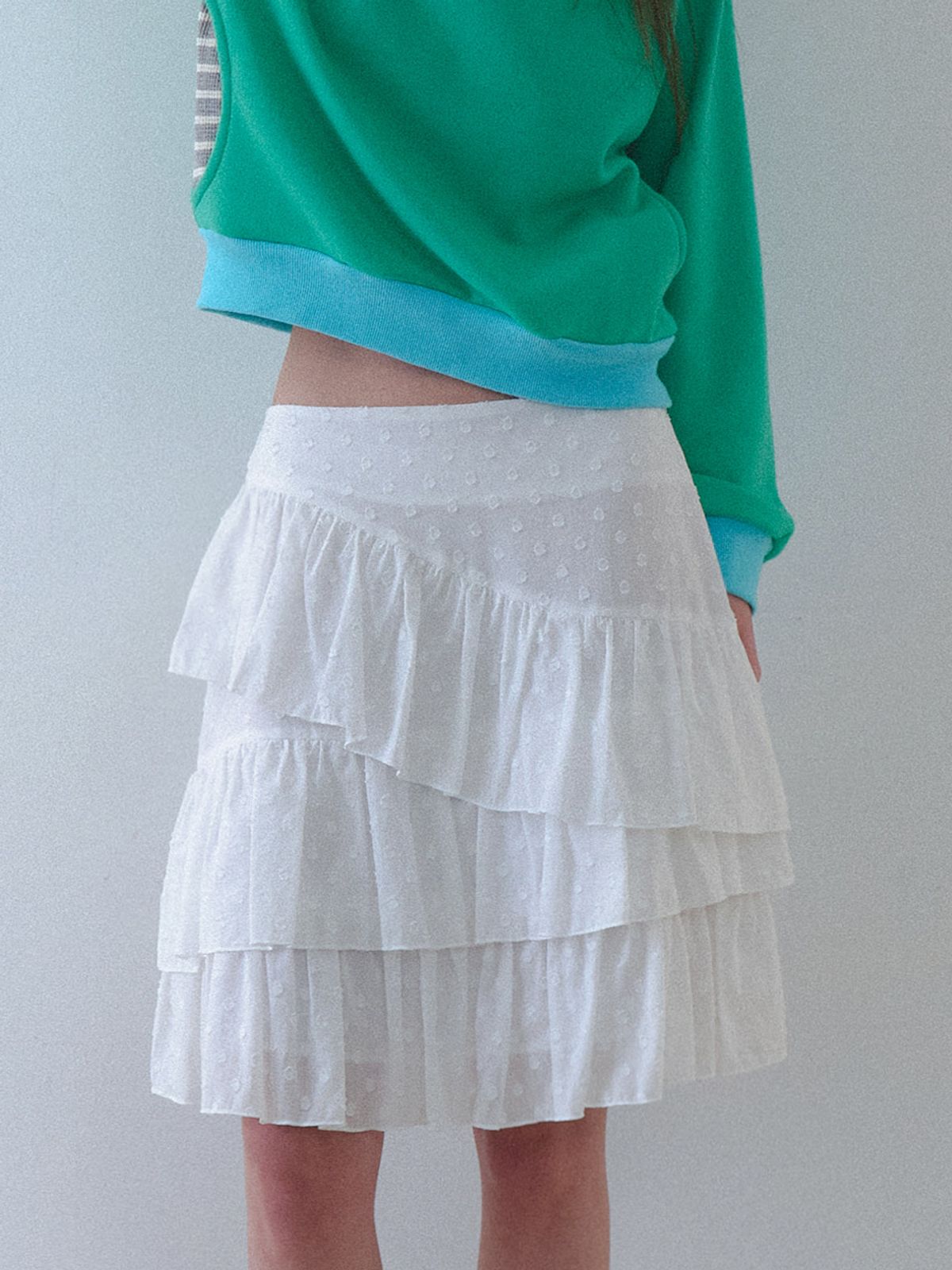 그리트(GREET) 소반 도트 캉캉 미디 스커트_Soban Skirt_White
