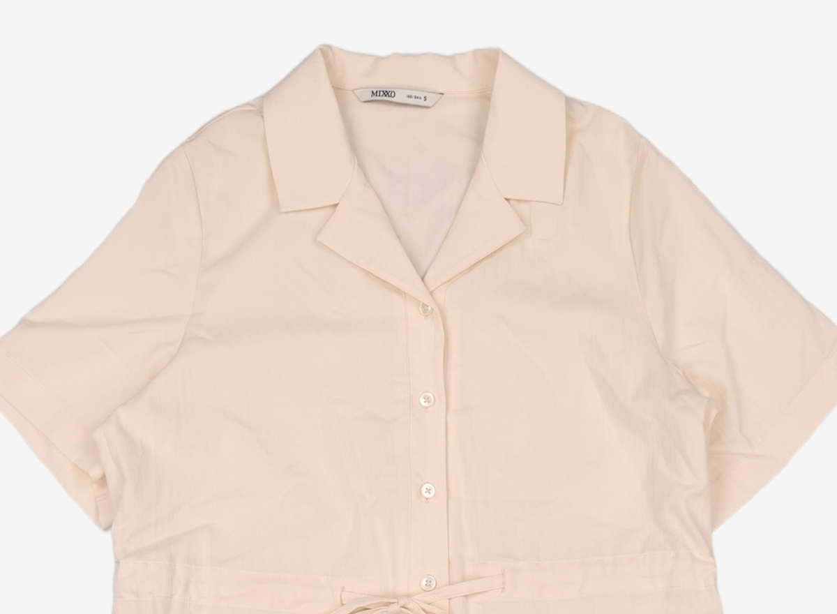 미쏘(MIXXO) 스트링 포인트 셔츠형 원피스 MIWOWB710A S
