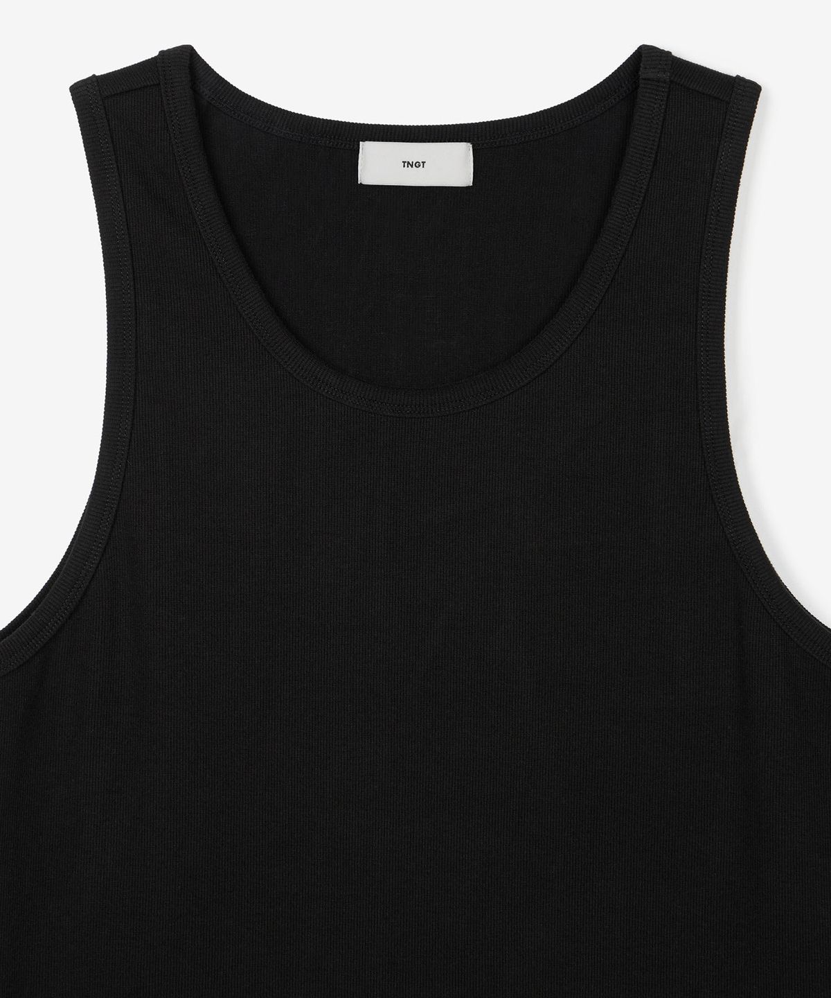 티엔지티(TNGT) Ribbed Slim Sleeveless (Black) TNTS6E216BK