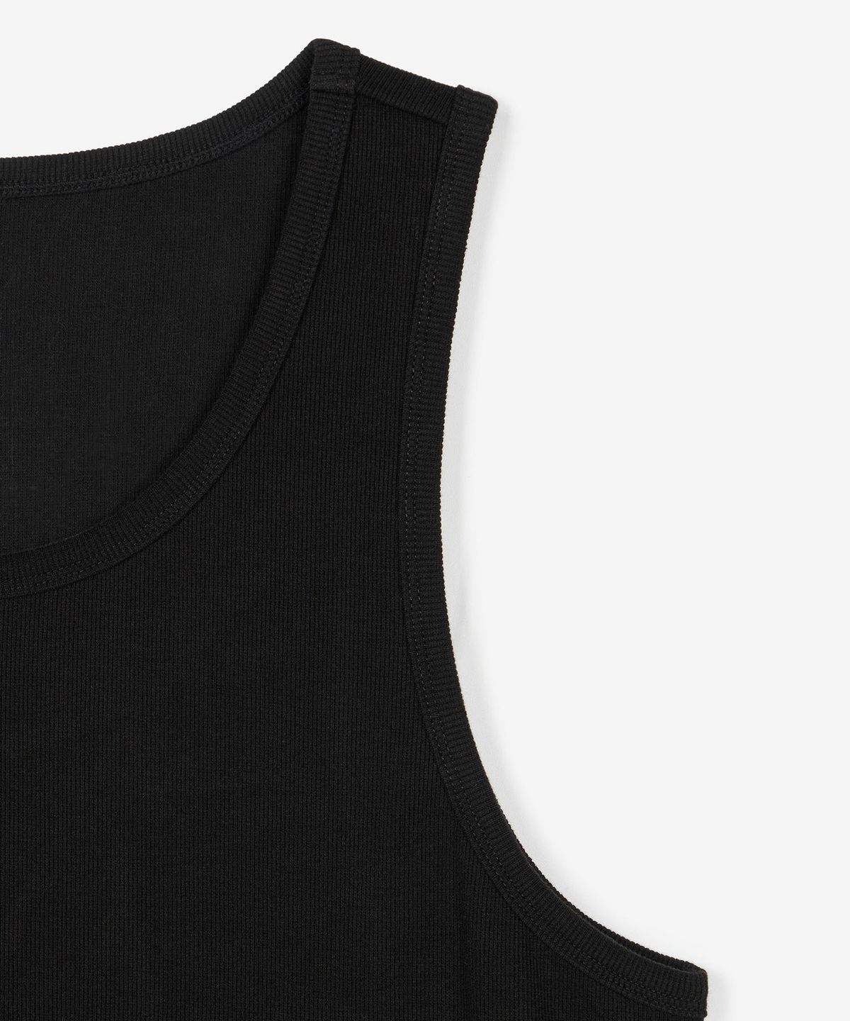 티엔지티(TNGT) Ribbed Slim Sleeveless (Black) TNTS6E216BK