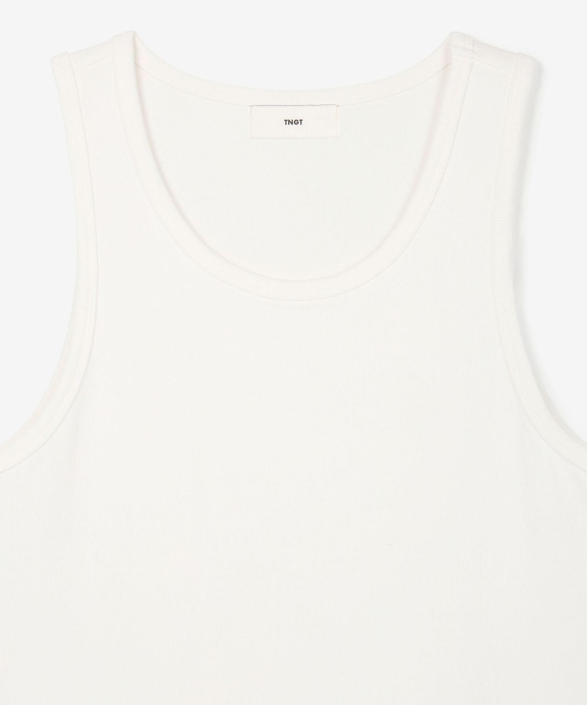 티엔지티(TNGT) Ribbed Slim Sleeveless (White) TNTS6E216WT