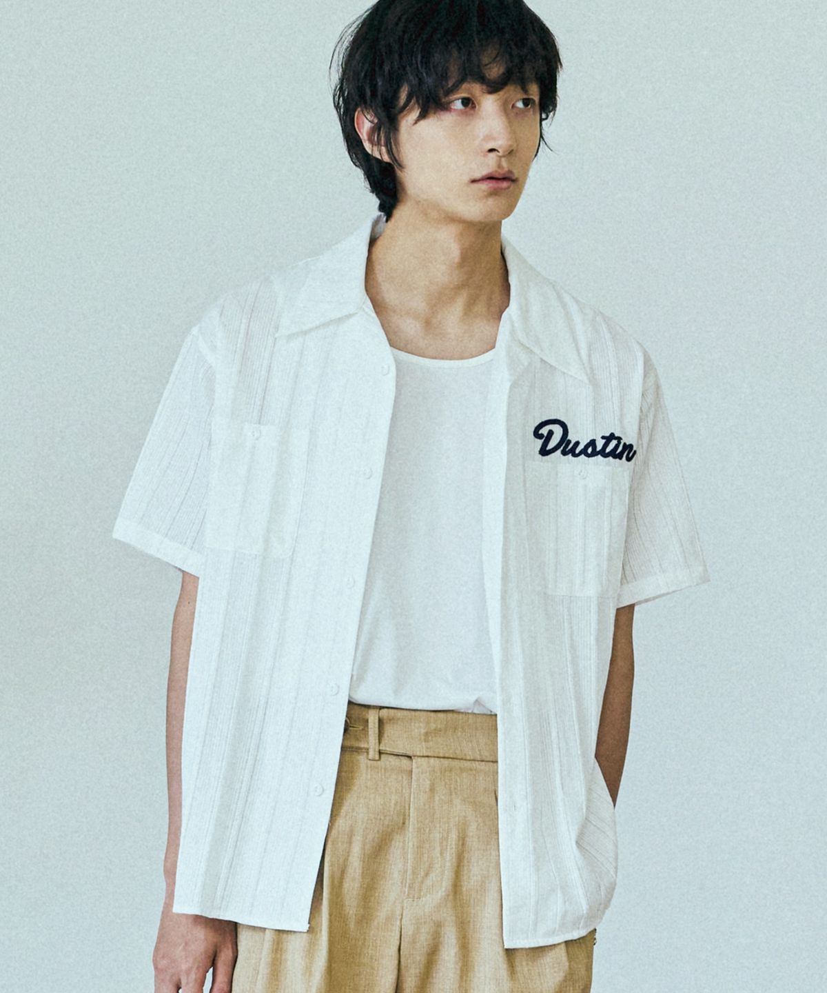케이엔드(KND) 더스틴 체인스티치 볼링 셔츠 크림