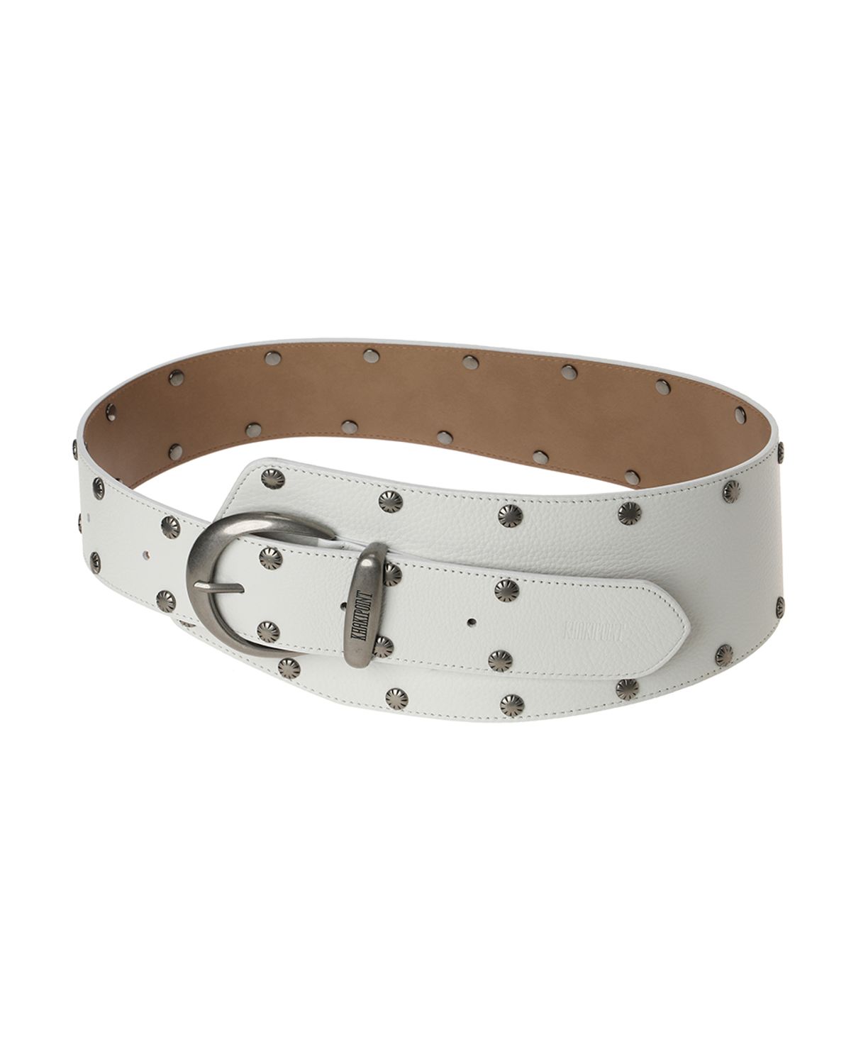 카키포인트(KHAKIPOINT) Curved Stud Belt (ivory)