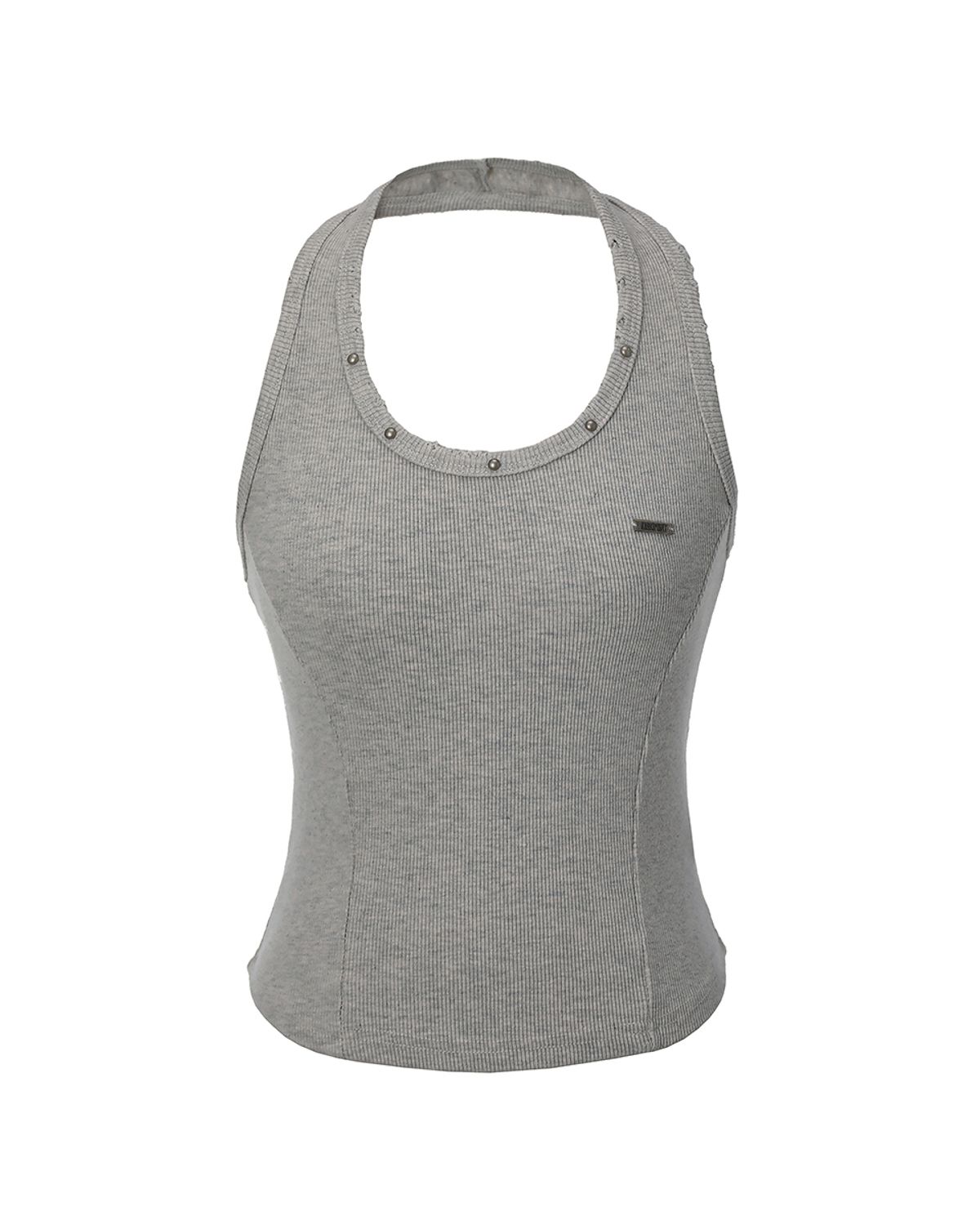 카키포인트(KHAKIPOINT) Damage Stud Halter Top (gray)