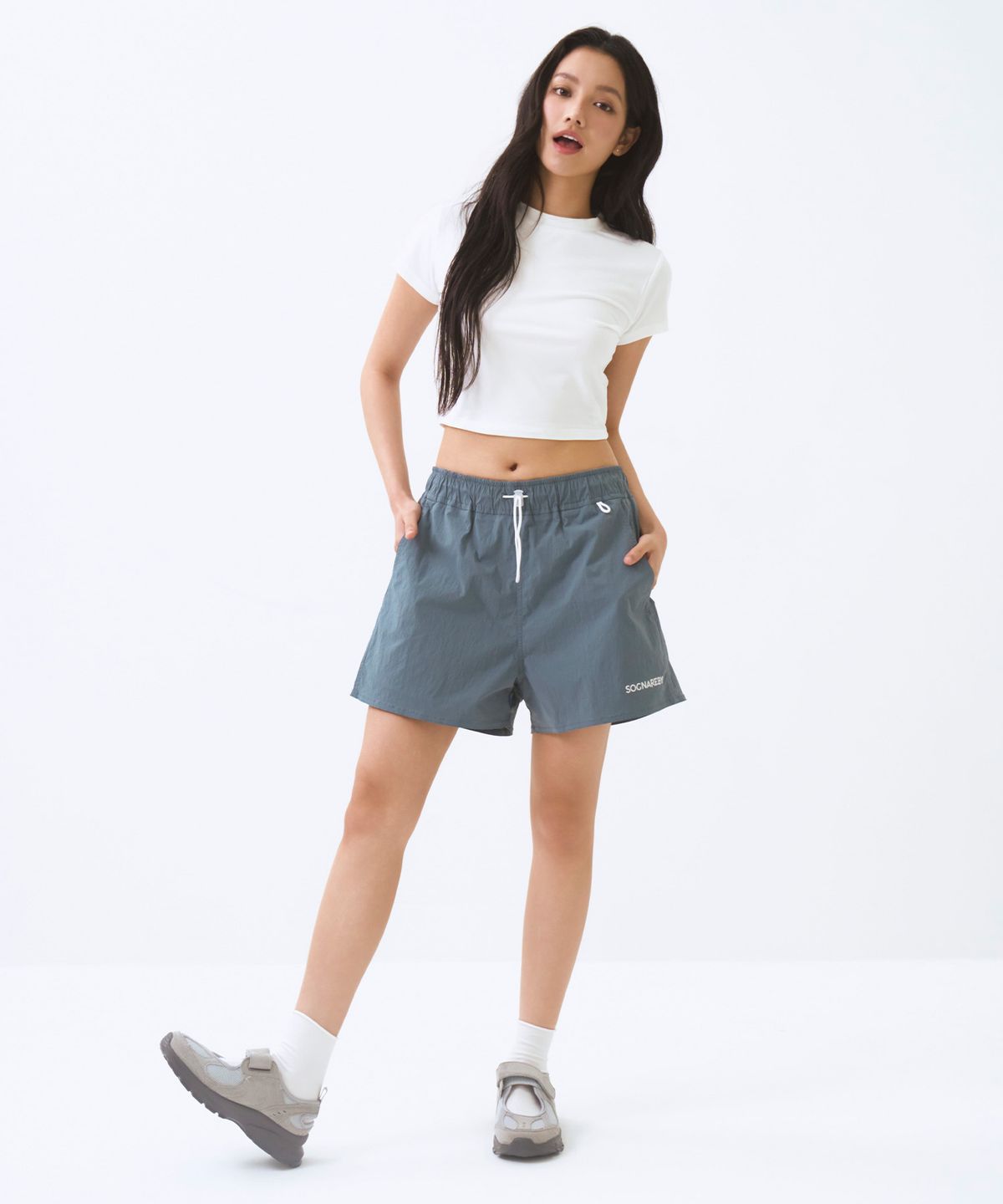 소냐레바이(SOGNAREBY) 마린 보드 쇼츠 블루 그레이