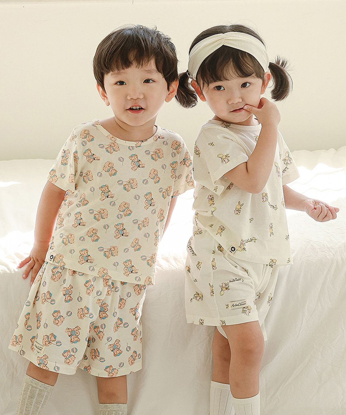 아림클로젯(ARIMCLOSET) 쪼꼬미 친구 토끼랑 곰돌이 팬츠라죠 - 아기 애니멀 팬츠