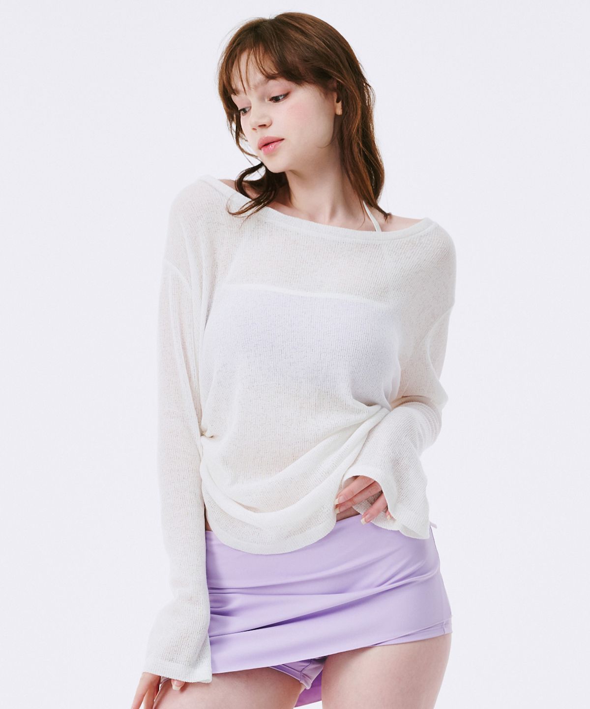 소냐레바이(SOGNAREBY) 썸머 니트 커버업 화이트
