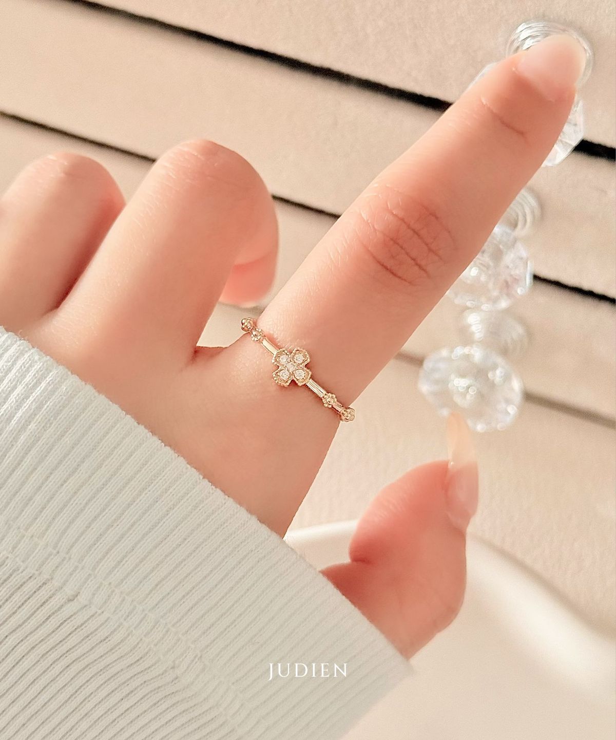 주디엔(JUDIEN) 10k 14k 18k 큐빅 십자가 묵주 반지