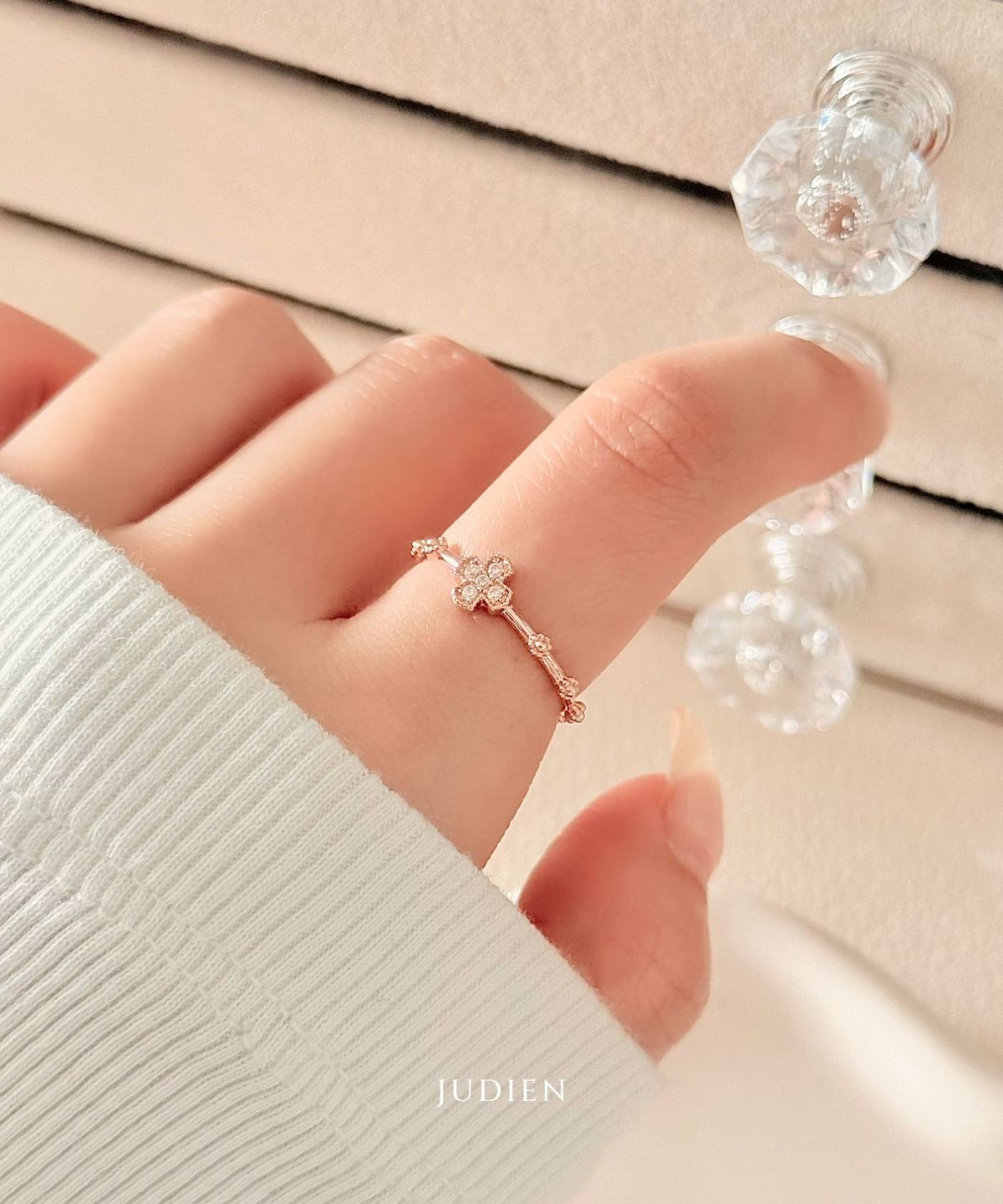 주디엔(JUDIEN) 10k 14k 18k 큐빅 십자가 묵주 반지