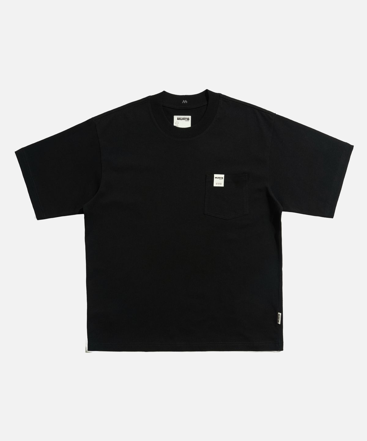 미드업데이트(MIDUPDATE) Vertical Ribbed Pocket SS Tee Tee black