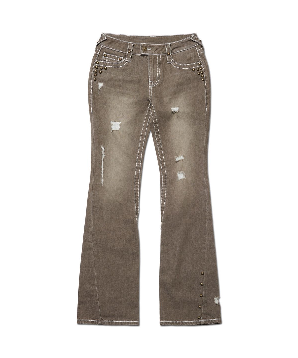 노매뉴얼(NOMANUAL) NO RELIGION BOOTCUT DENIM PANTS - WASHED BROWN