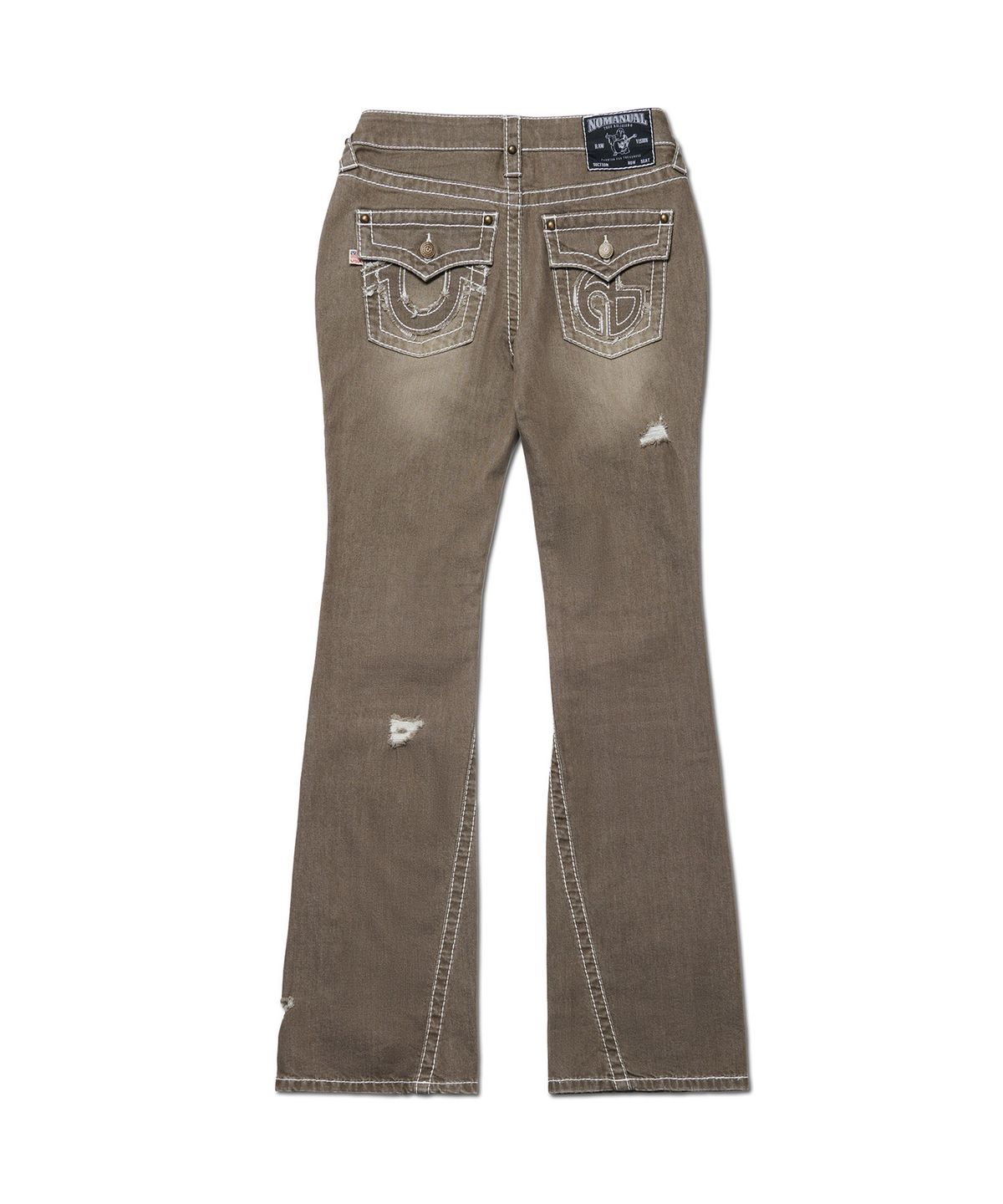 노매뉴얼(NOMANUAL) NO RELIGION BOOTCUT DENIM PANTS - WASHED BROWN