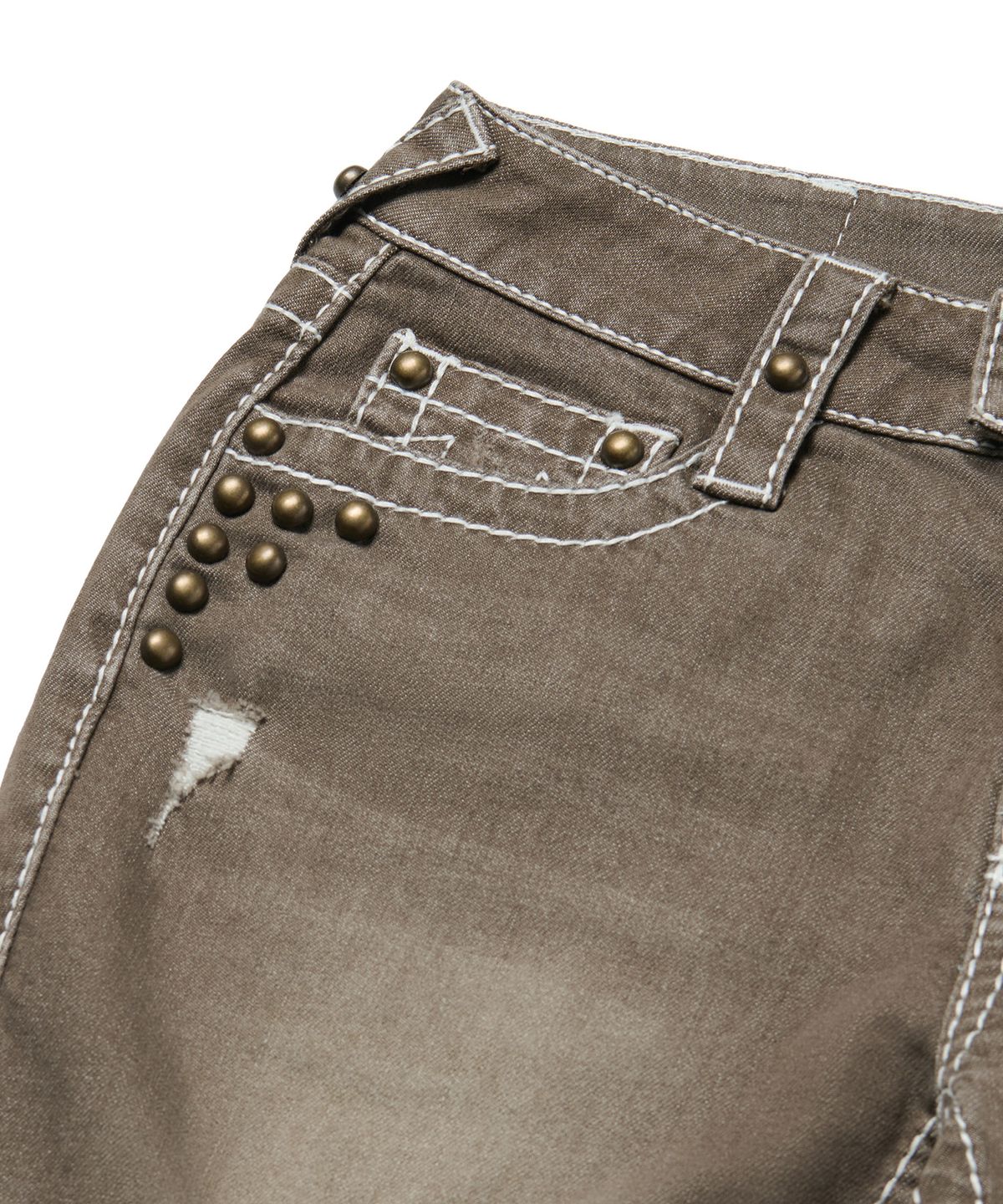 노매뉴얼(NOMANUAL) NO RELIGION BOOTCUT DENIM PANTS - WASHED BROWN