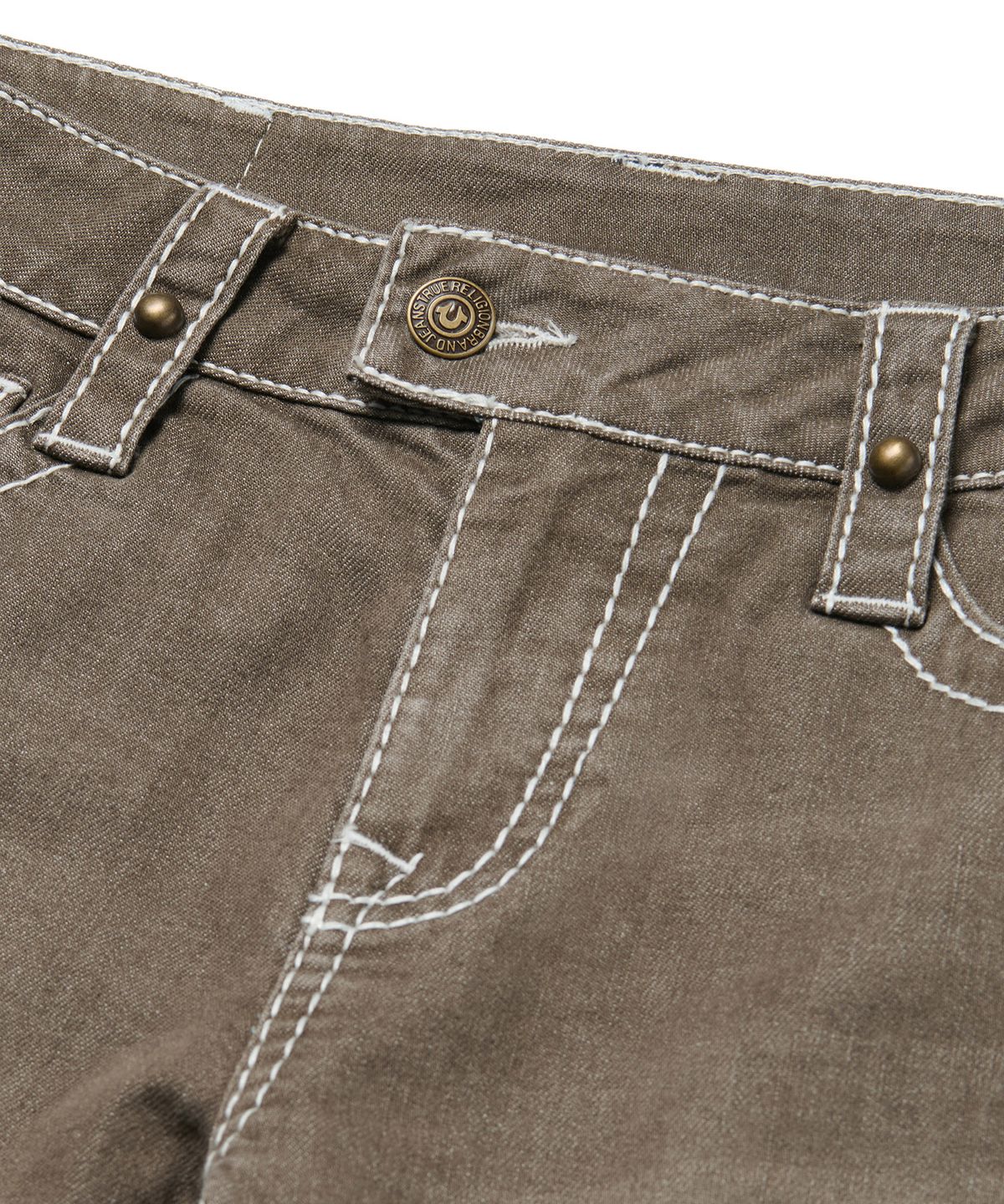 노매뉴얼(NOMANUAL) NO RELIGION BOOTCUT DENIM PANTS - WASHED BROWN