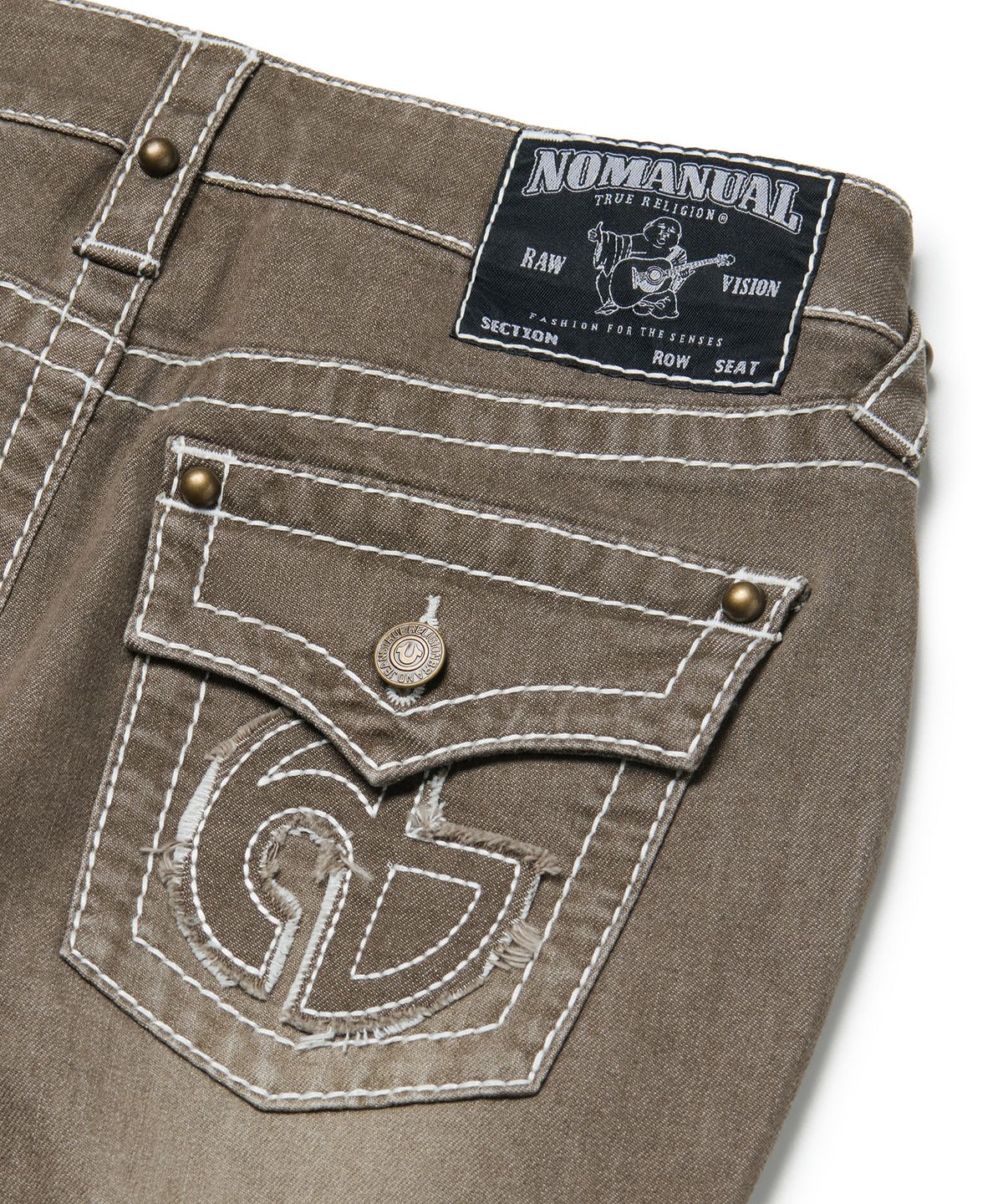 노매뉴얼(NOMANUAL) NO RELIGION BOOTCUT DENIM PANTS - WASHED BROWN