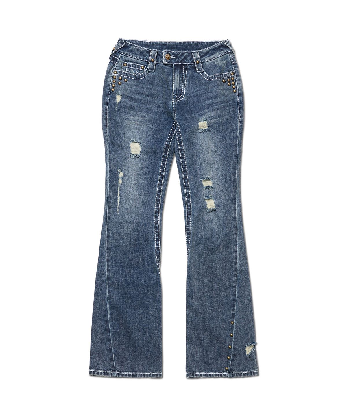노매뉴얼(NOMANUAL) NO RELIGION BOOTCUT DENIM PANTS - WASHED INDIGO