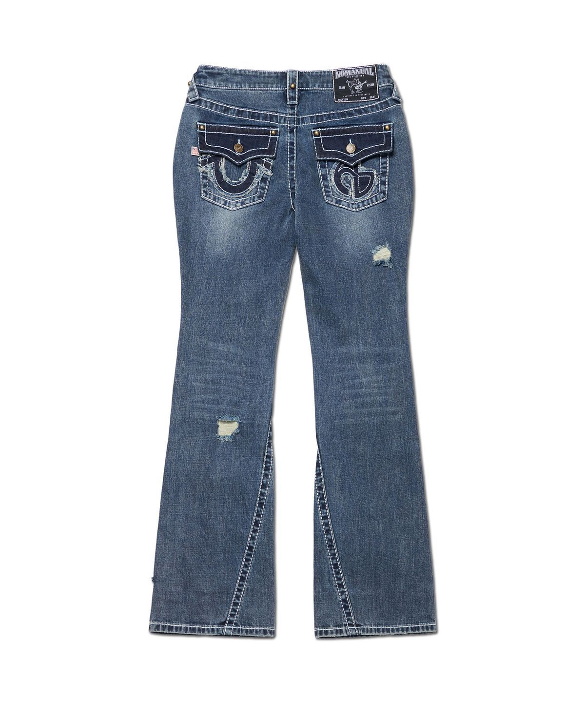 노매뉴얼(NOMANUAL) NO RELIGION BOOTCUT DENIM PANTS - WASHED INDIGO