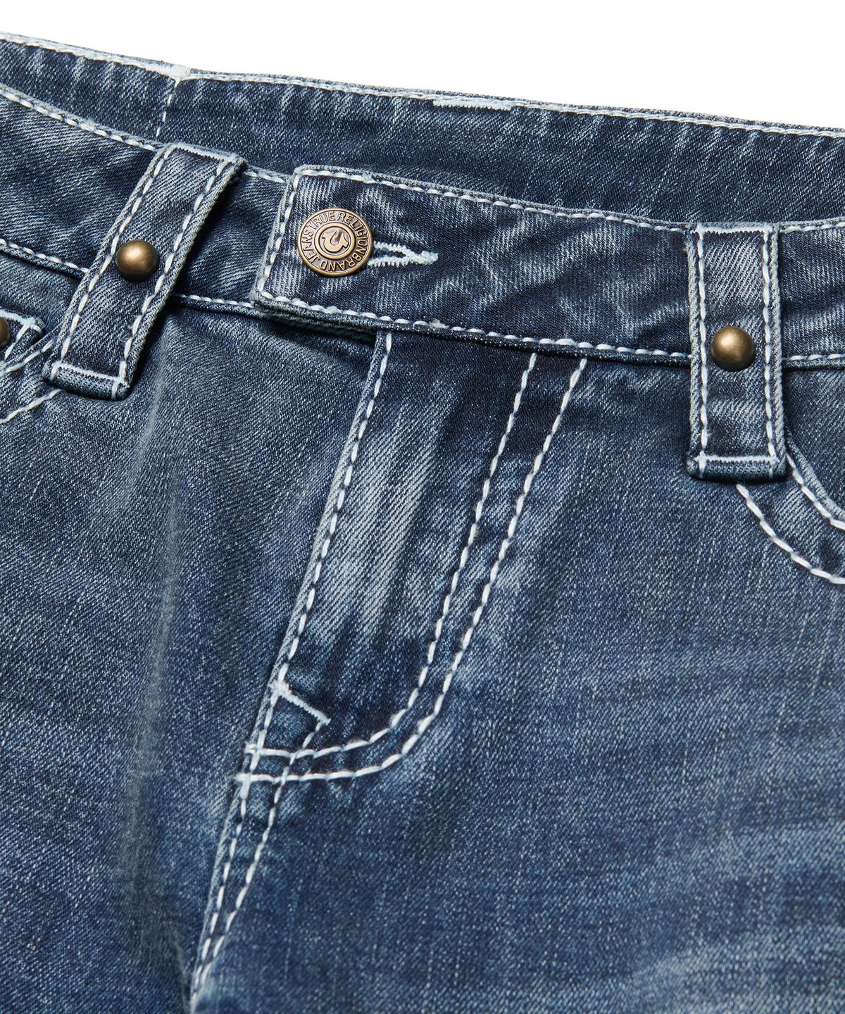 노매뉴얼(NOMANUAL) NO RELIGION BOOTCUT DENIM PANTS - WASHED INDIGO