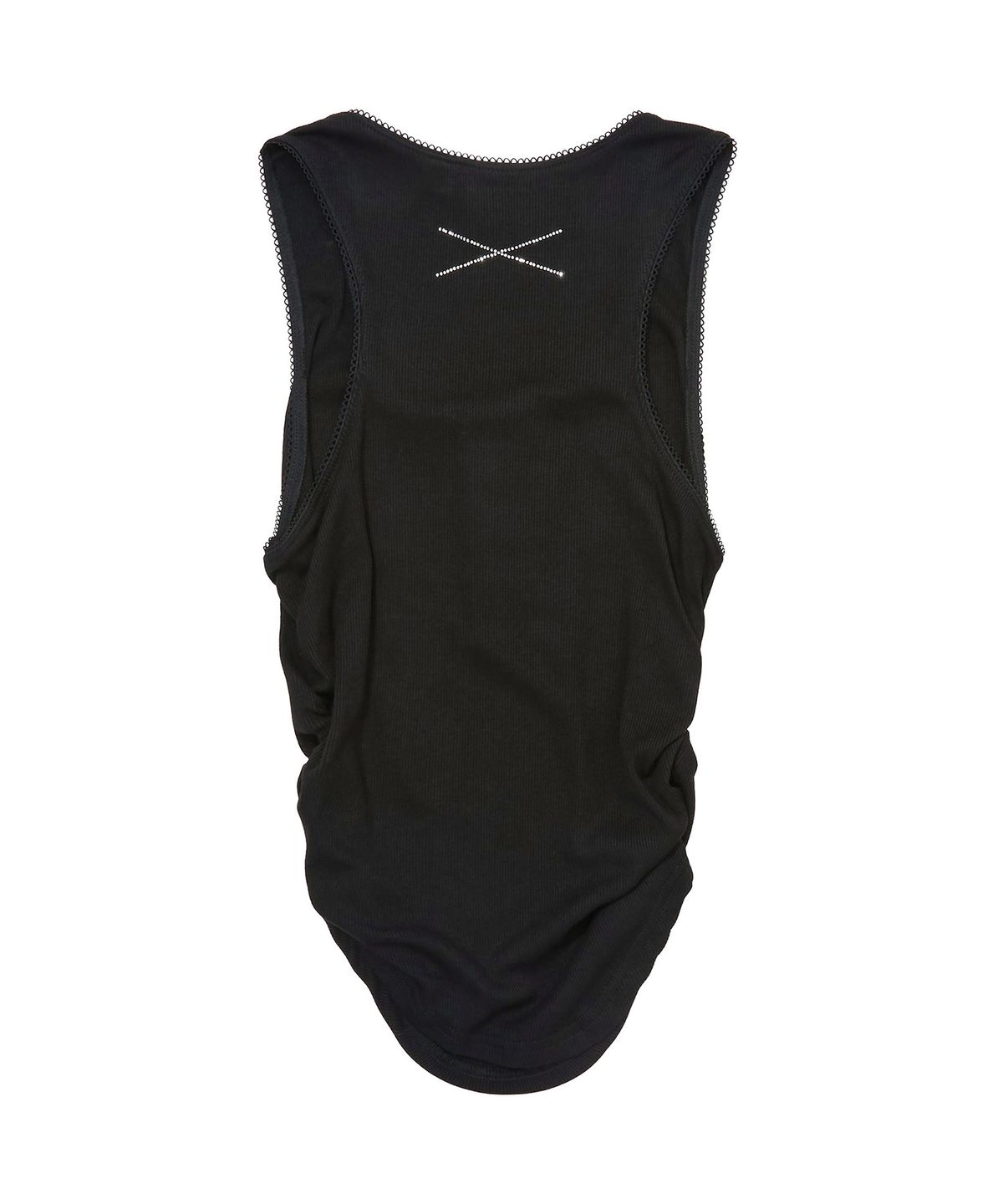 노매뉴얼(NOMANUAL) NO RELIGION SHIRRING SLEEVELESS TEE - BLACK