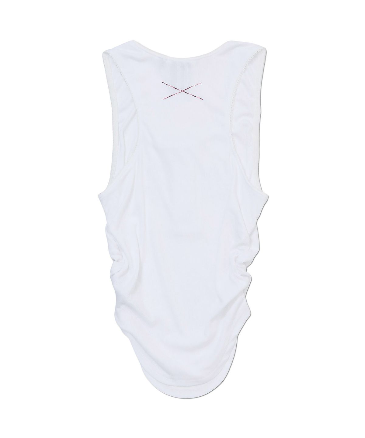 노매뉴얼(NOMANUAL) NO RELIGION SHIRRING SLEEVELESS TEE - WHITE