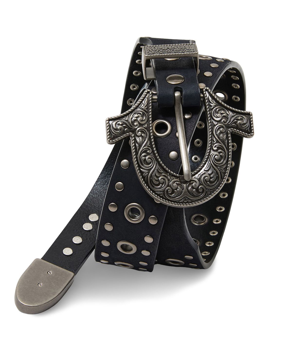 노매뉴얼(NOMANUAL) NO RELIGION WESTERN BELT - BLACK