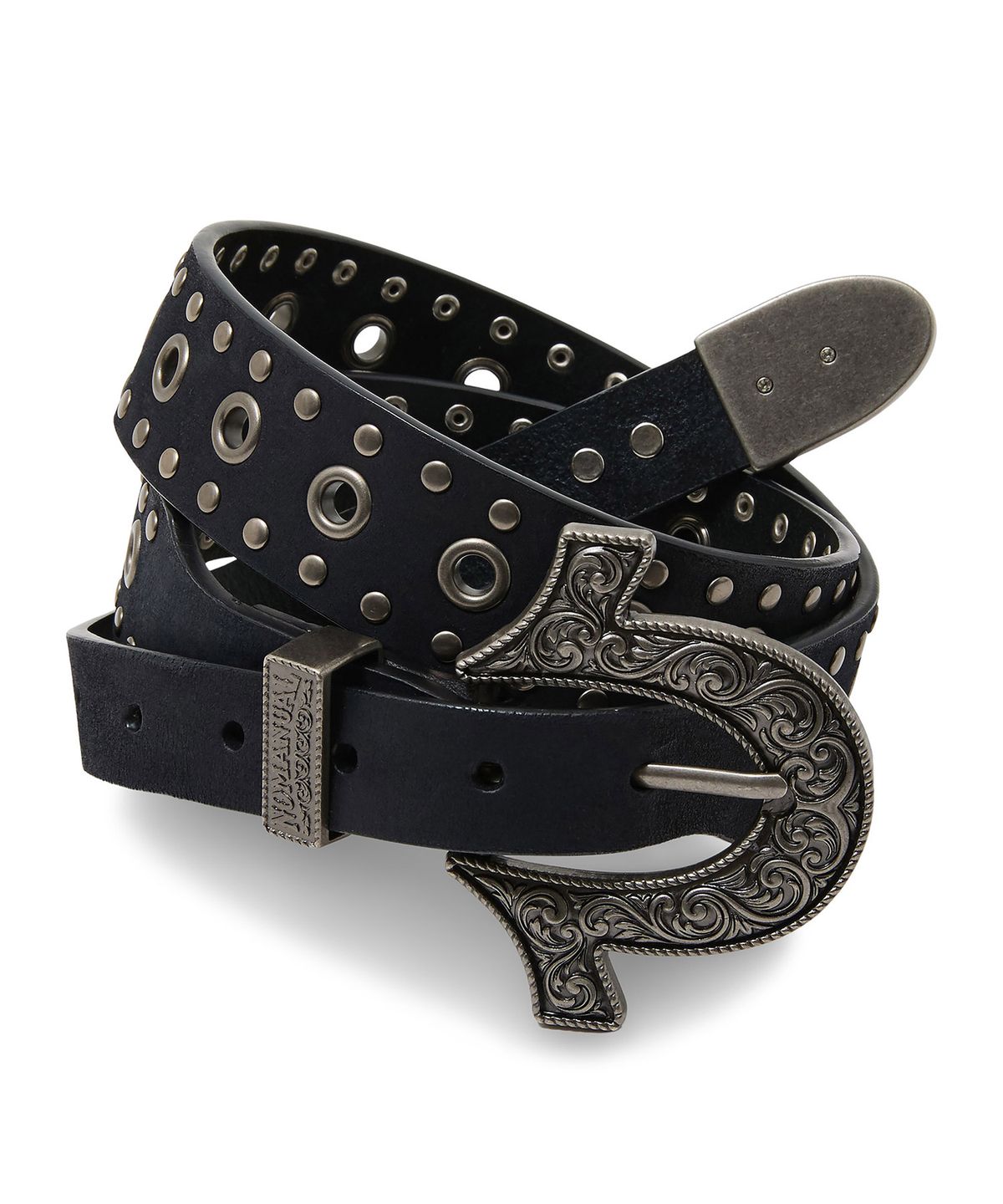 노매뉴얼(NOMANUAL) NO RELIGION WESTERN BELT - BLACK