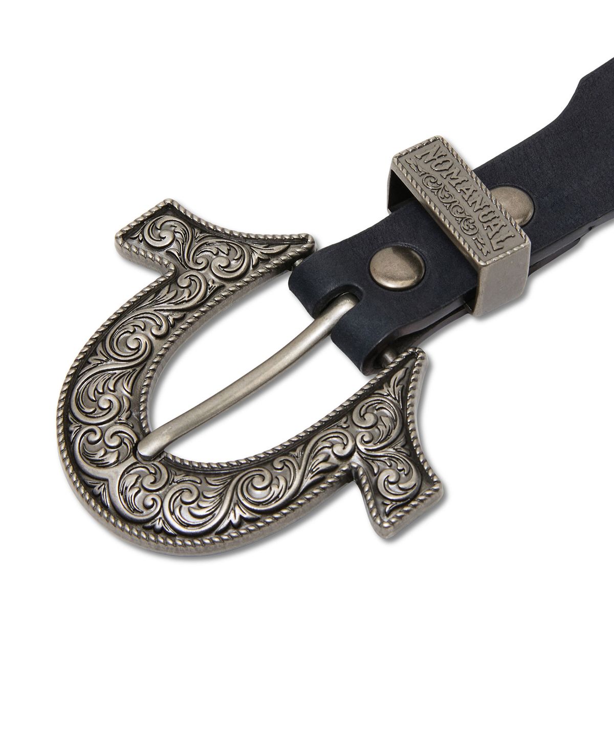 노매뉴얼(NOMANUAL) NO RELIGION WESTERN BELT - BLACK