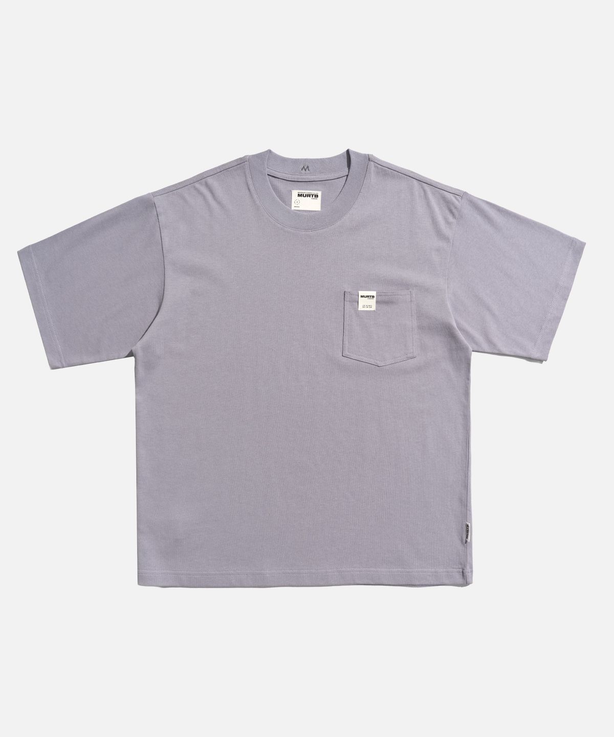 미드업데이트(MIDUPDATE) Vertical Ribbed Pocket SS Tee Tee purple