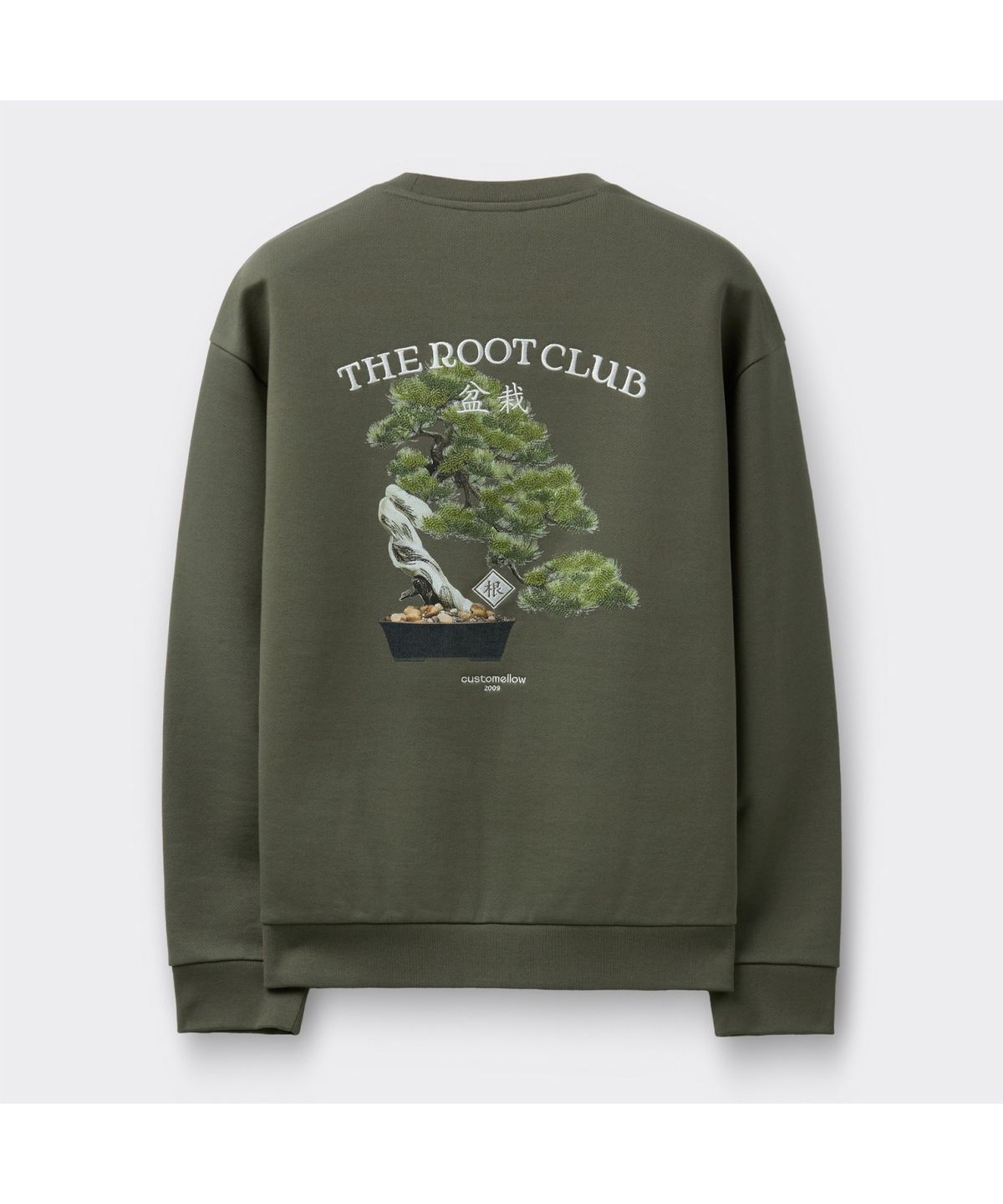 커스텀멜로우(CUSTOMELLOW) [TRC Bonsai] Khaki Bonsai Artwork Sweatshirt CWTAM26595KHX